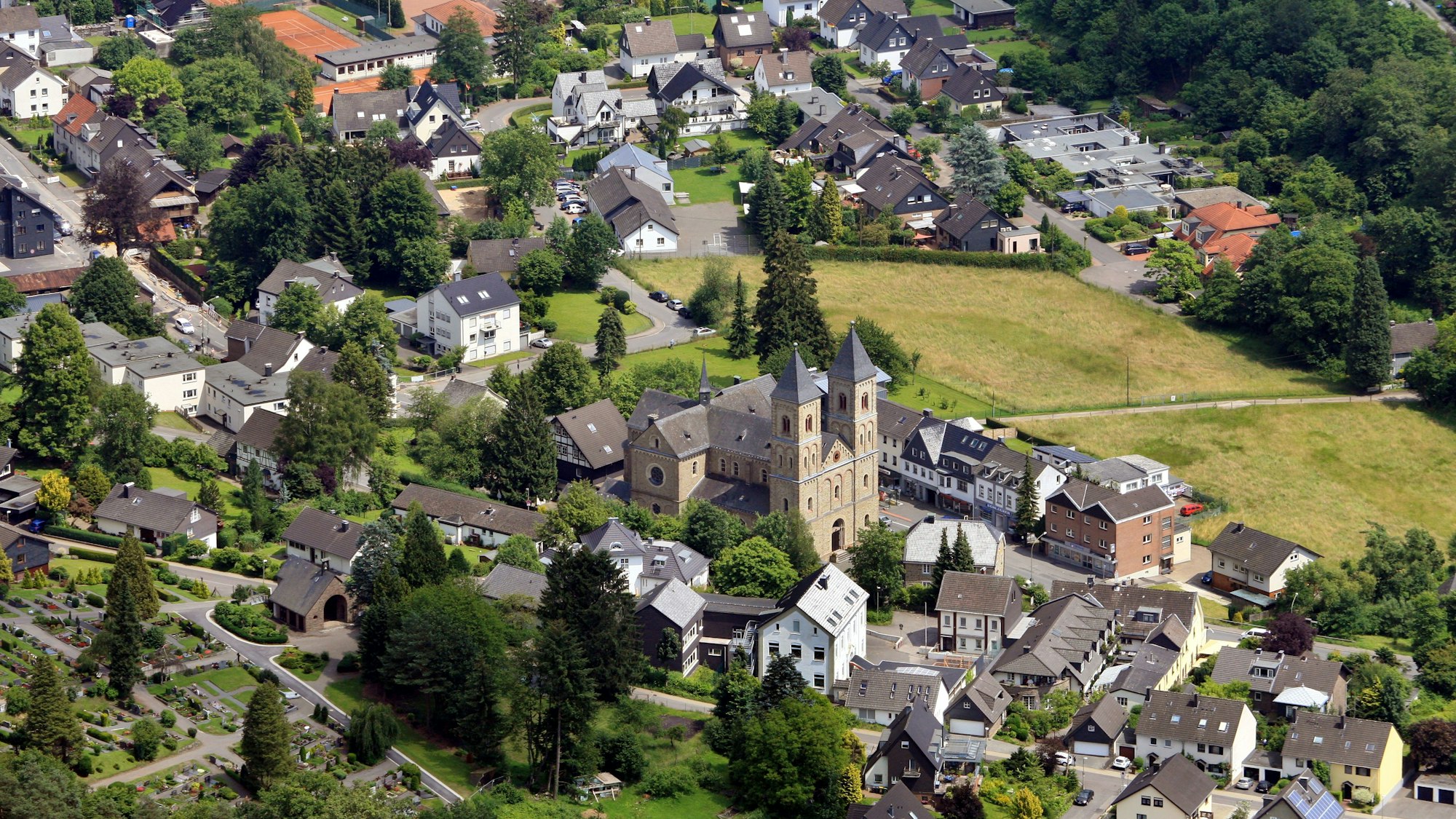 Immekeppel auf einer Luftbildaufnahme.