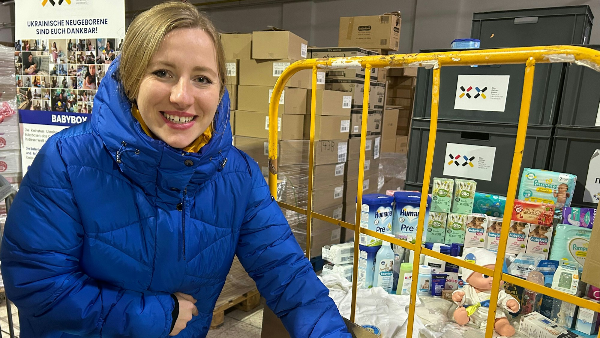 Nadiia Khmeliuk leitet das Projekt Babyboxen.