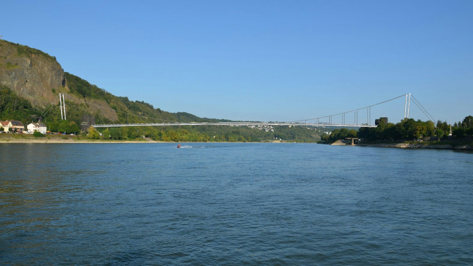 Die Visualisierung einer neuen Rheinbrücke zwischen Erpel und Remagen