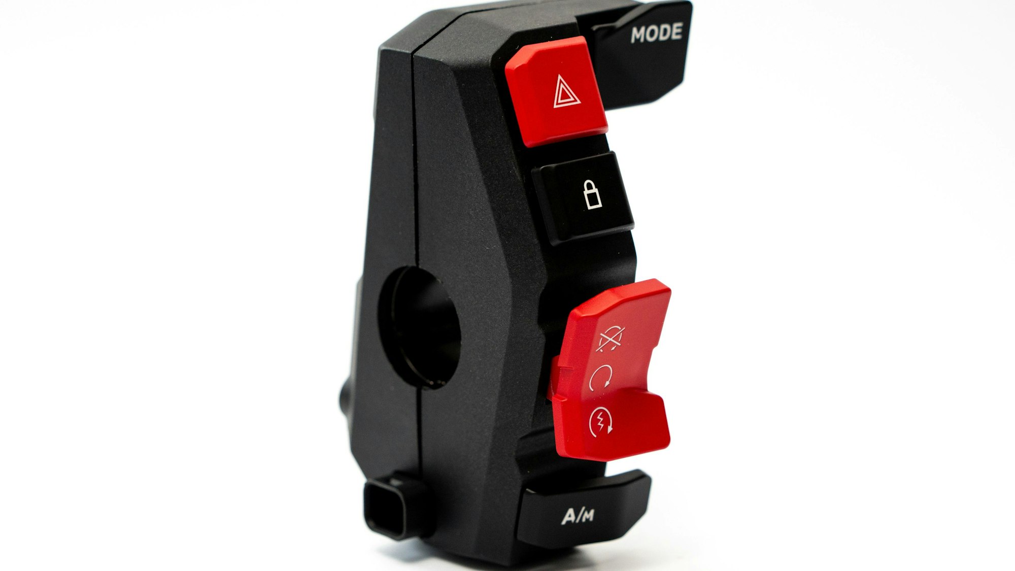 Großaufnahme eines Lenkerschalters für ein Motorrad