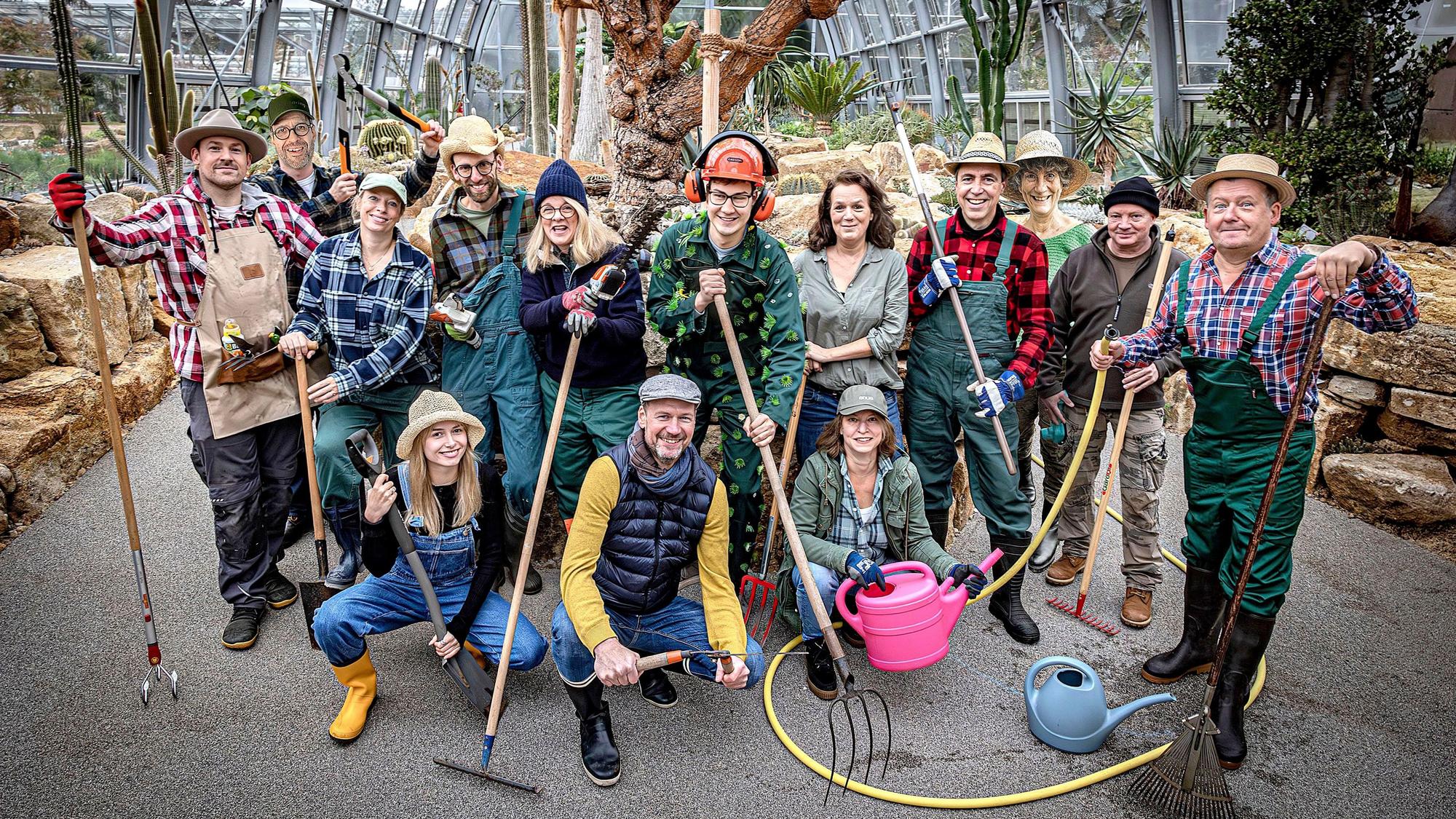 Das Team der Rundschau-Lokalredaktion im Schaugewächshaus der Flora.