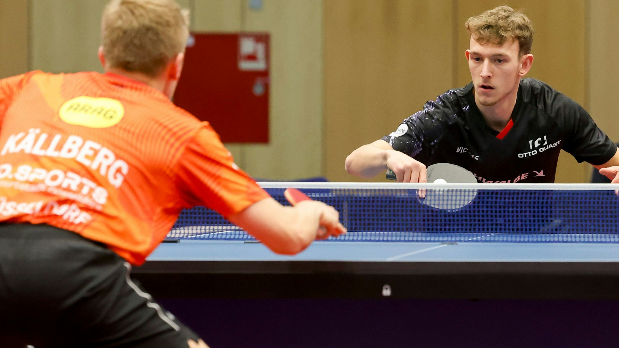 Spielszene aus der 1. Tischtennis-Bundesliga.