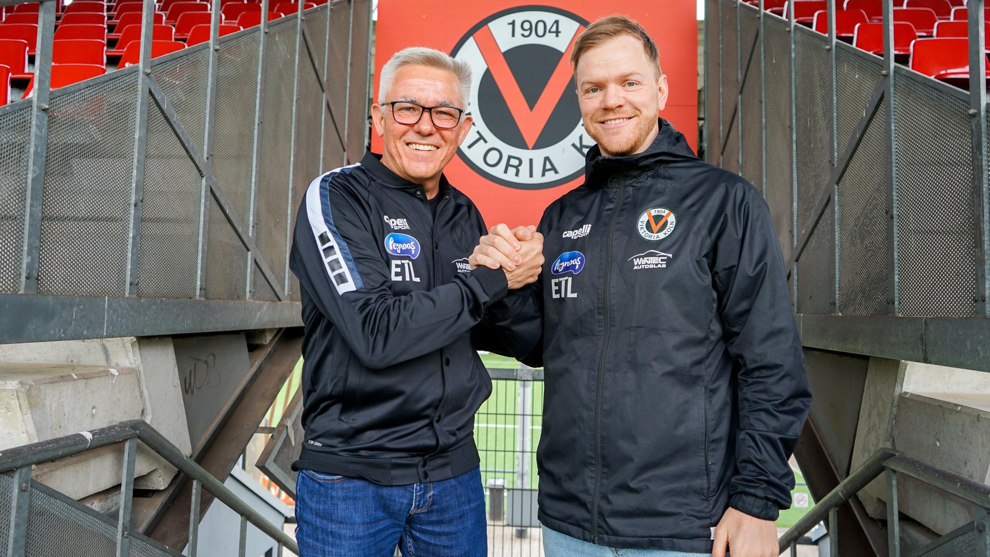 Viktoria Köln wechselt den Trainer im Sommer: Olaf Janßen (links) und sein Nachfolger Marian Wilhelm