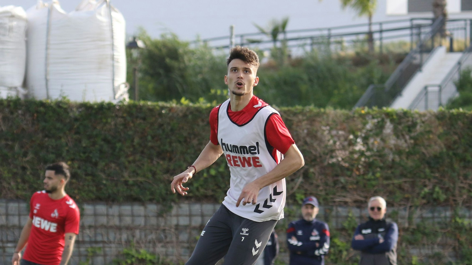 Dejan Ljubicic hat den Ball im Trainingslager des 1. FC Köln fest im Blick.