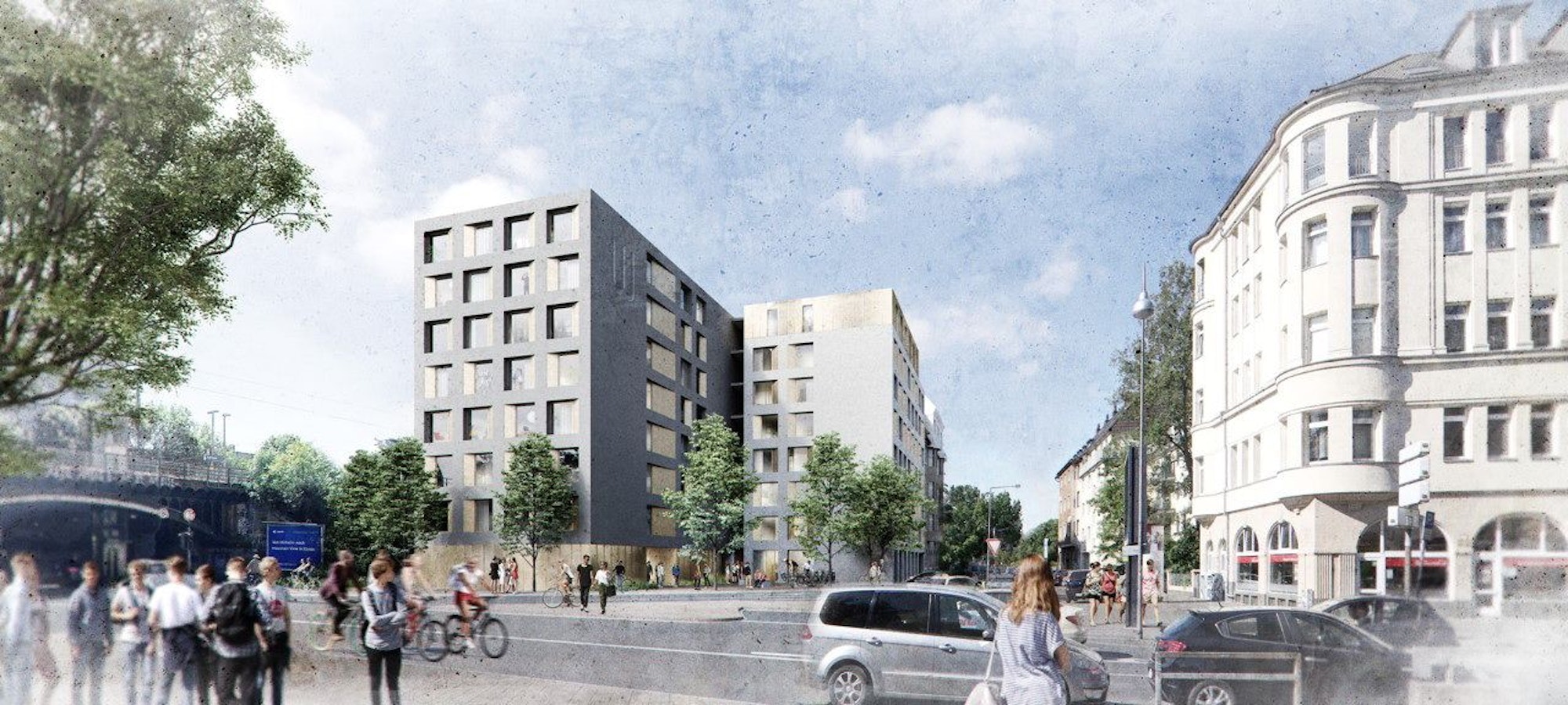 Das geplante Studentenwohnheim am Bahnhof West in Köln.