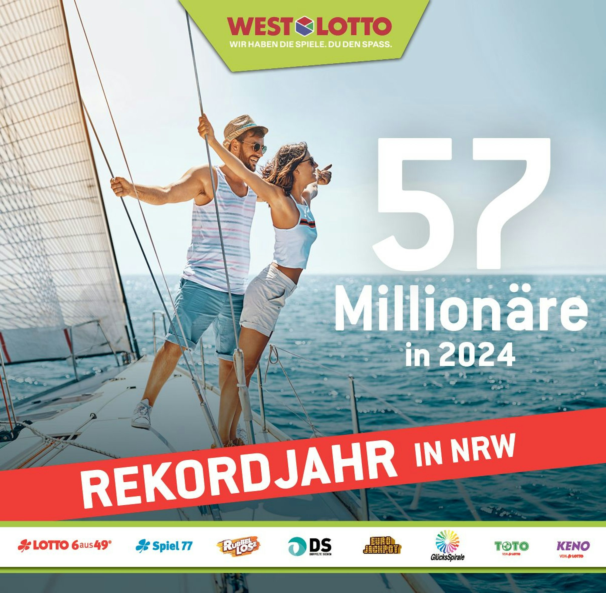 Rekord bei der WestLotto-Gewinnerbilanz für 2024: Erstmals mehr als 50 Millionengewinne.