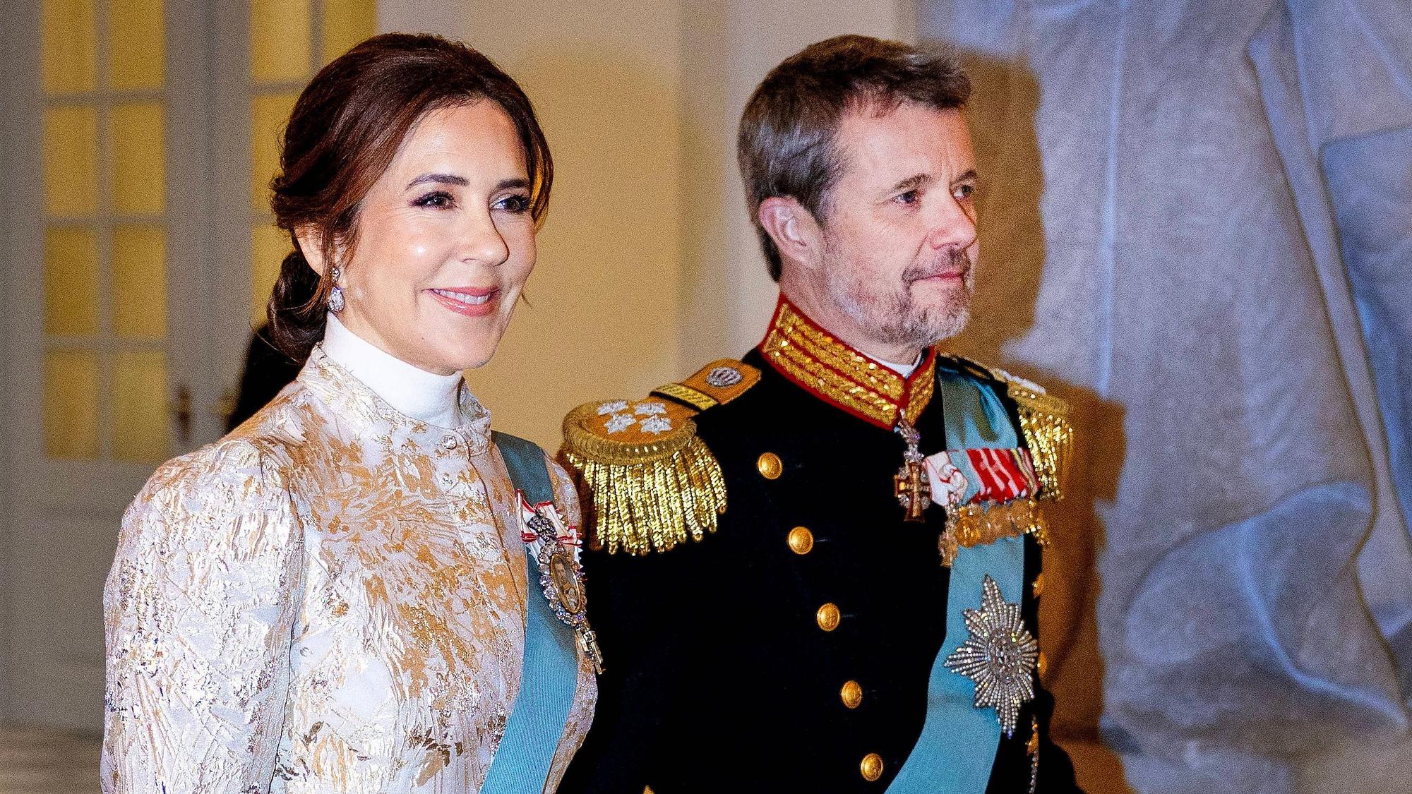 Frederik X., König von Dänemark und Königin Mary während des Neujahrsempfangs.