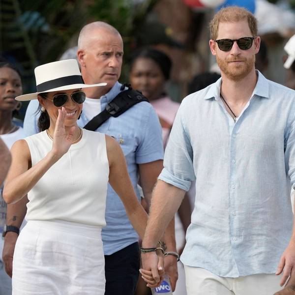 Meghan Markle und Prinz Harry bei einem Auftritt in Kolumbien.