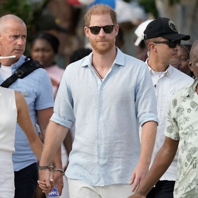 Meghan Markle und Prinz Harry bei einem Auftritt in Kolumbien.