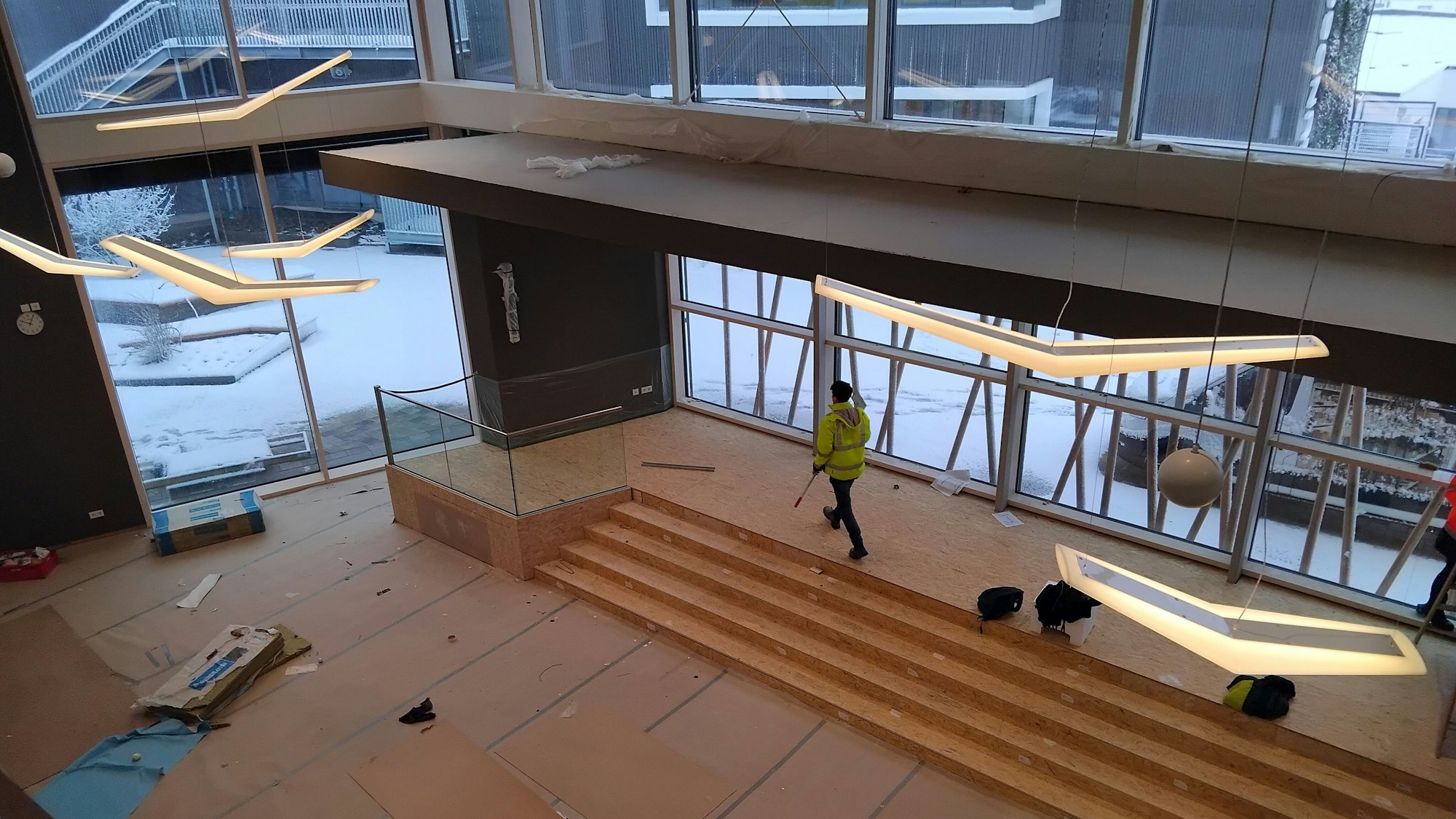 Blick auf eine Schulbaustelle