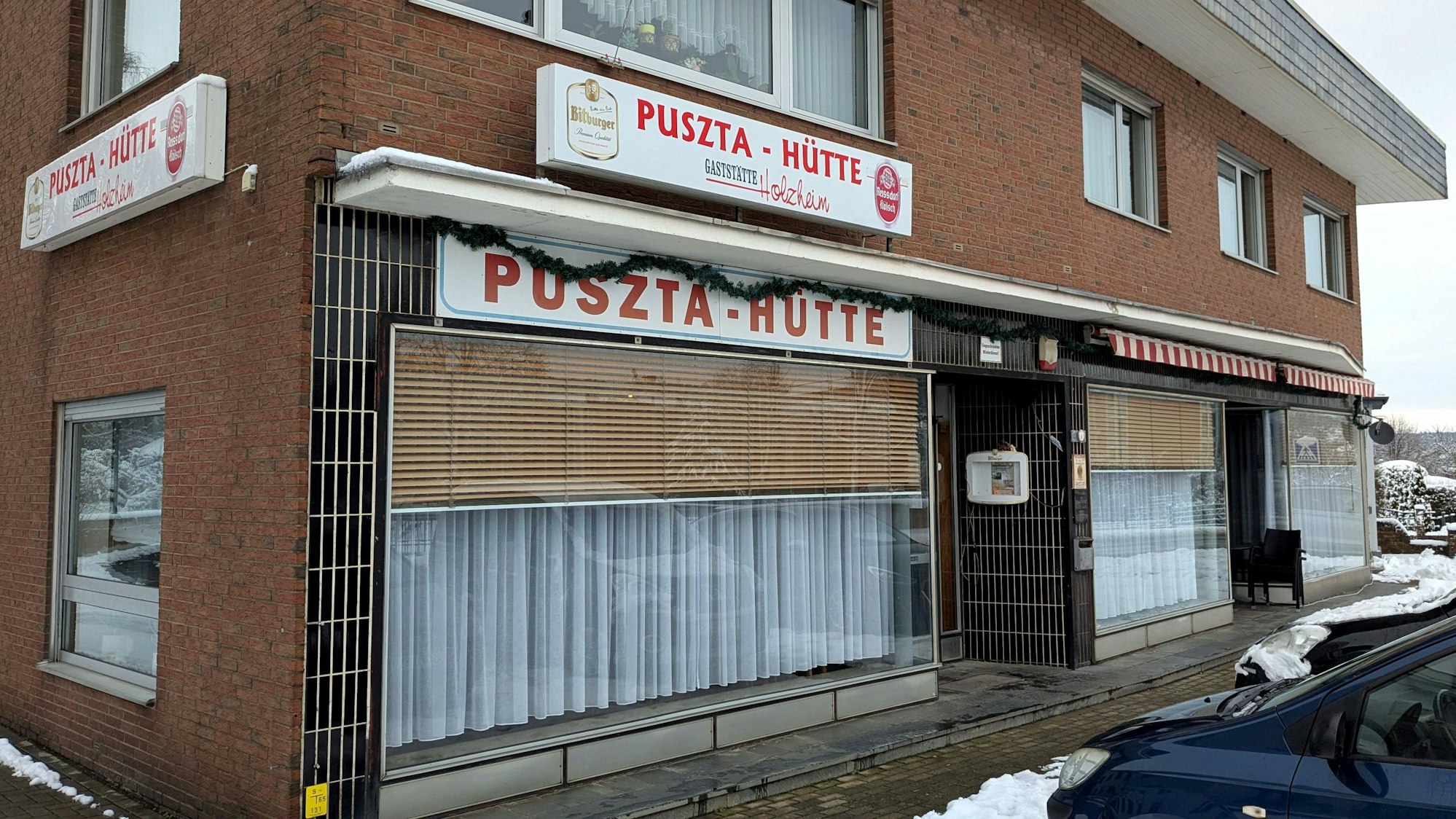 Außenansicht der Gaststätte Puszta-Hütte am Stiftsweg in Mechernich.
