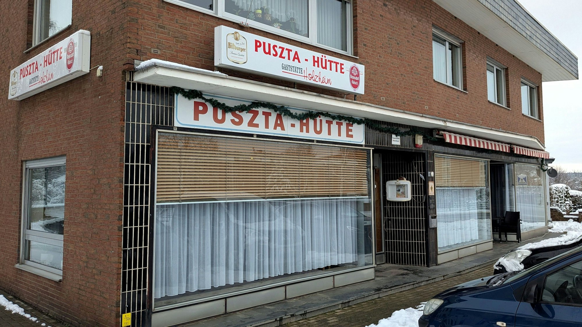Außenansicht der Gaststätte Puszta-Hütte am Stiftsweg in Mechernich.