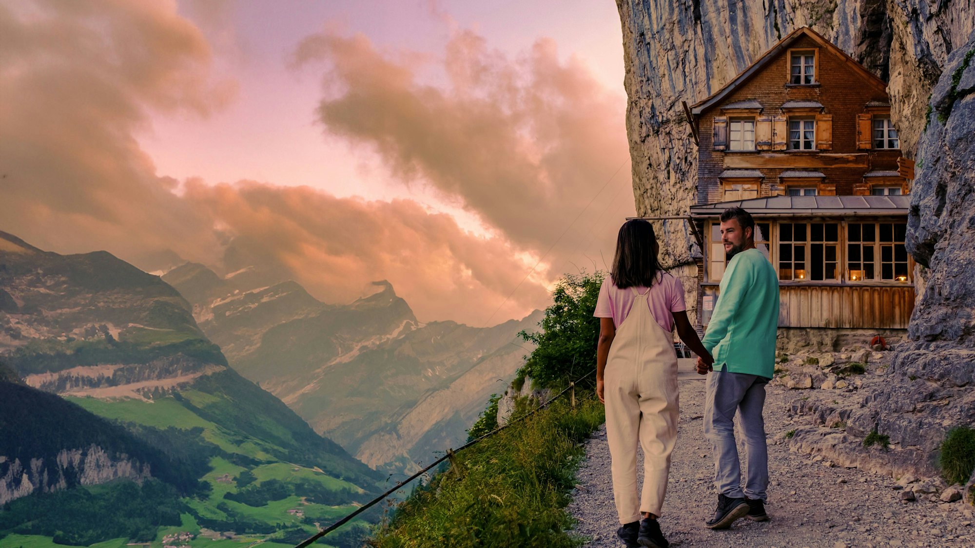 Berggasthaus Aescher in den Appenzeller Alpen.