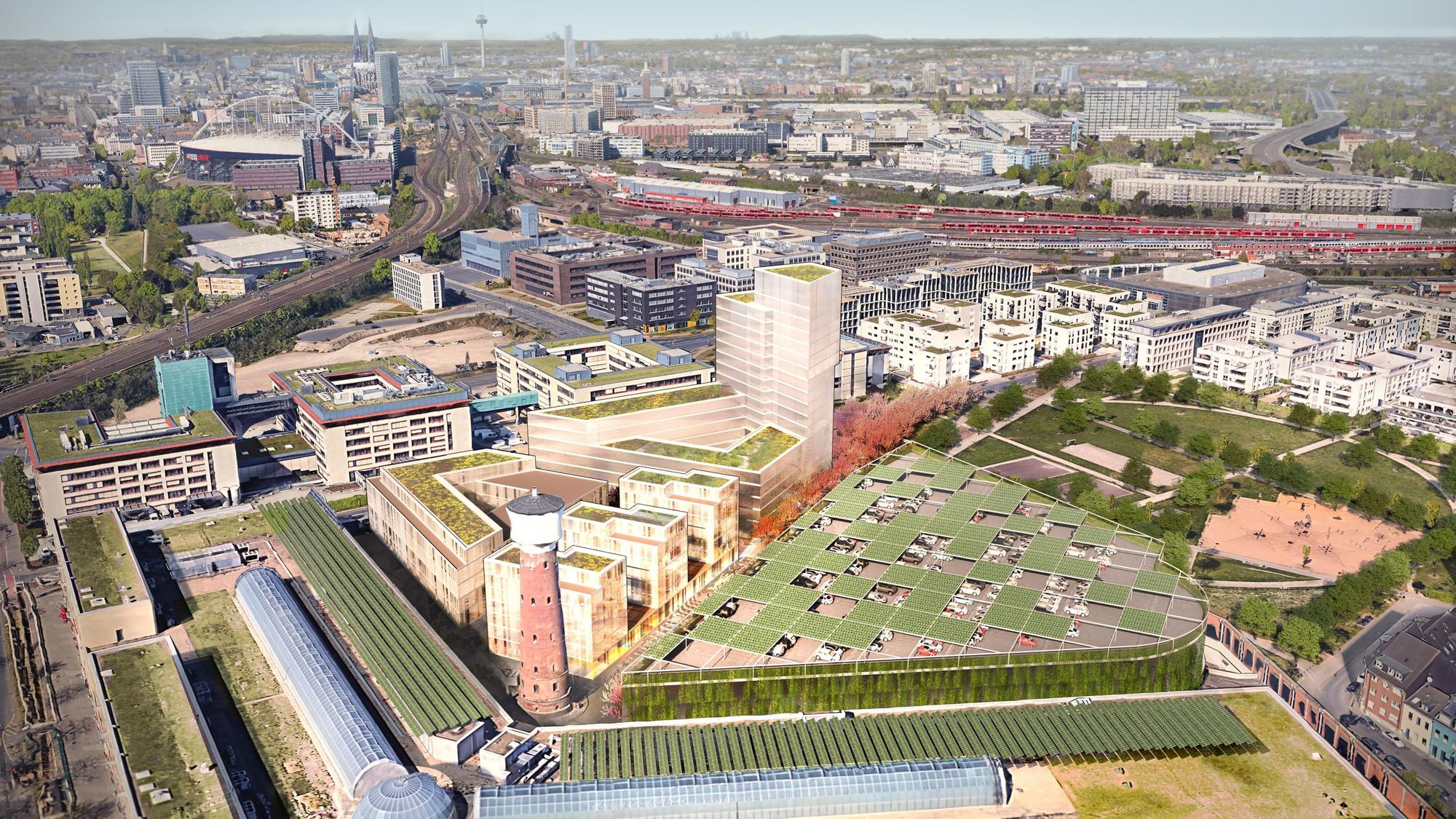 Eine Vorstudie von ASTOC Architects and Planners für Auftraggeber Westfield zu einem neuen Mixed-Use-Quartier an den Köln Arcaden in Kalk. Dies ist nur eine Vorstudie, der Architektenwettbewerb wird neue, genauere Visualsierungen mit sich bringen. Stand Januar 2025. Im April 2025 soll es genauere Vorstellungen geben.