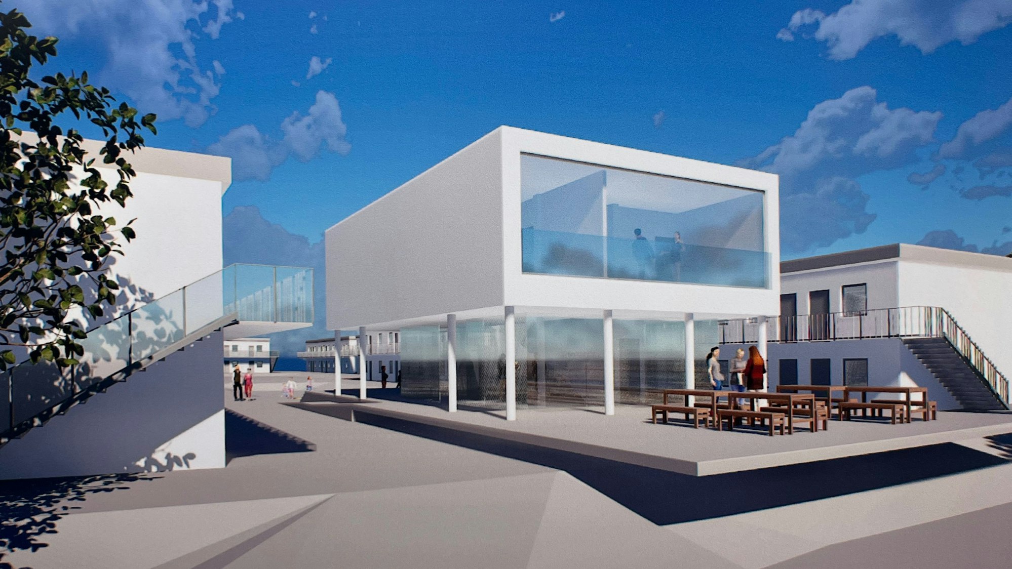 Zu sehen ist das Modell eines Gebäudes.