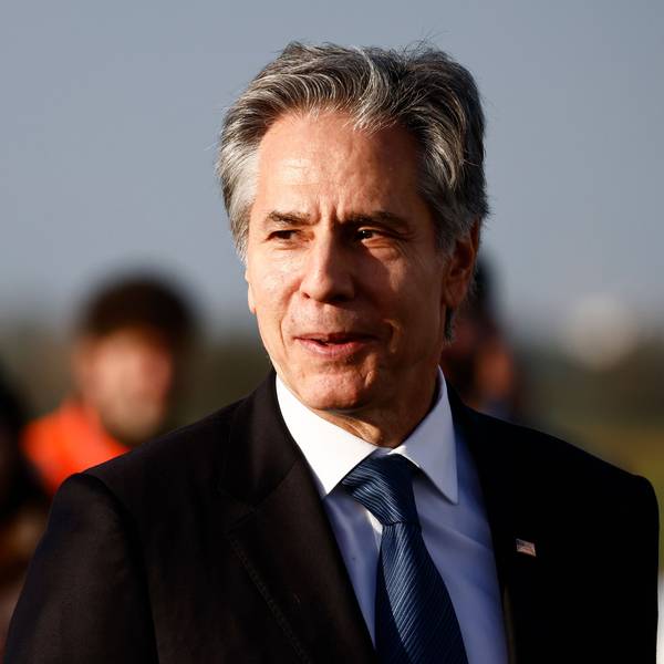 US-Außenminister Antony Blinken fliegt vom Flughafen Ciampino G.B. Pastelle in der Nähe von Rom ab.
