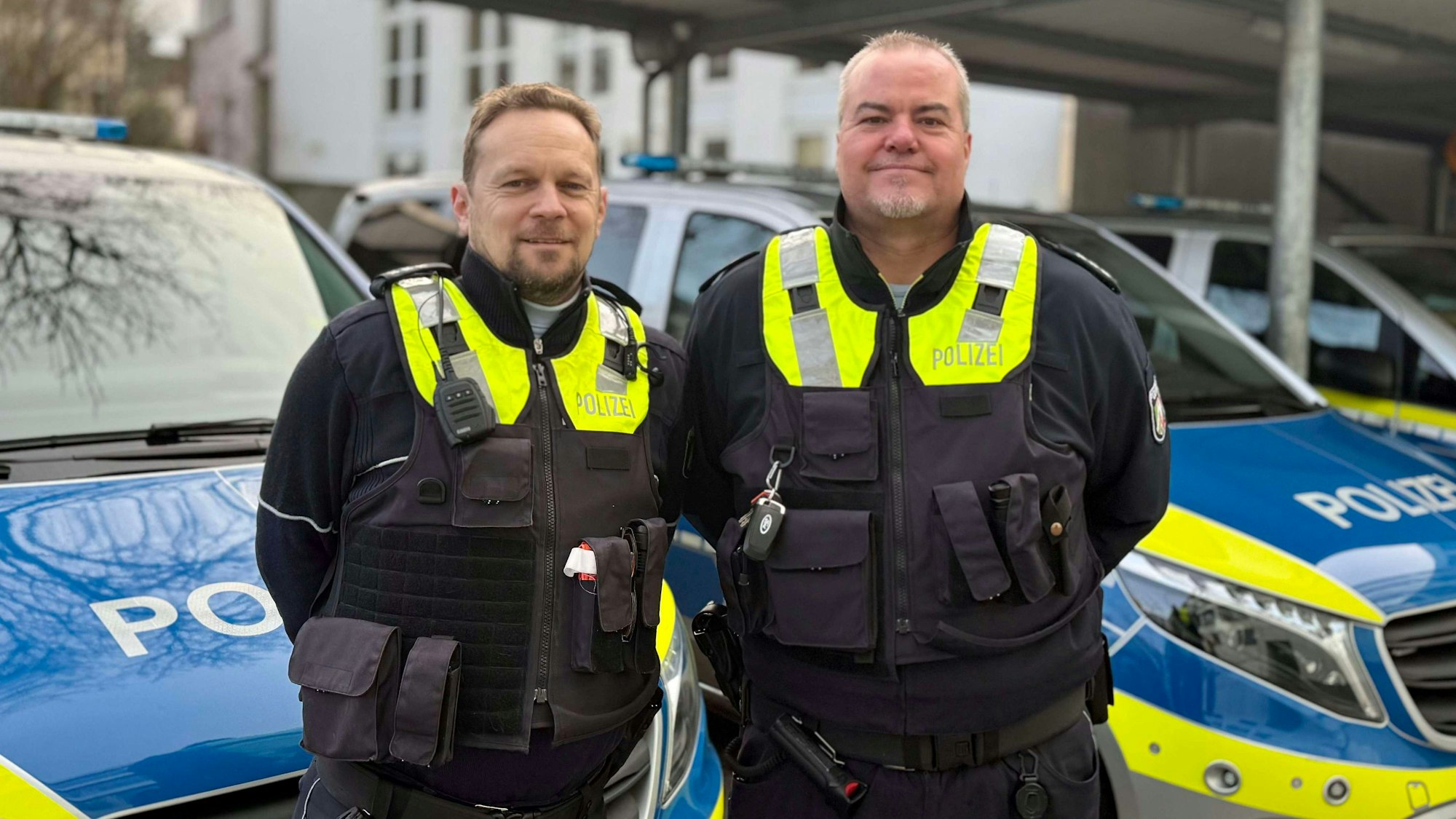 Bezirksdienst der Polizei in Much - Polizeihauptkommissar Ernst-Dieter "Ernie" Bettermann (li.) und Polizeihauptkommissar Dirk Müller