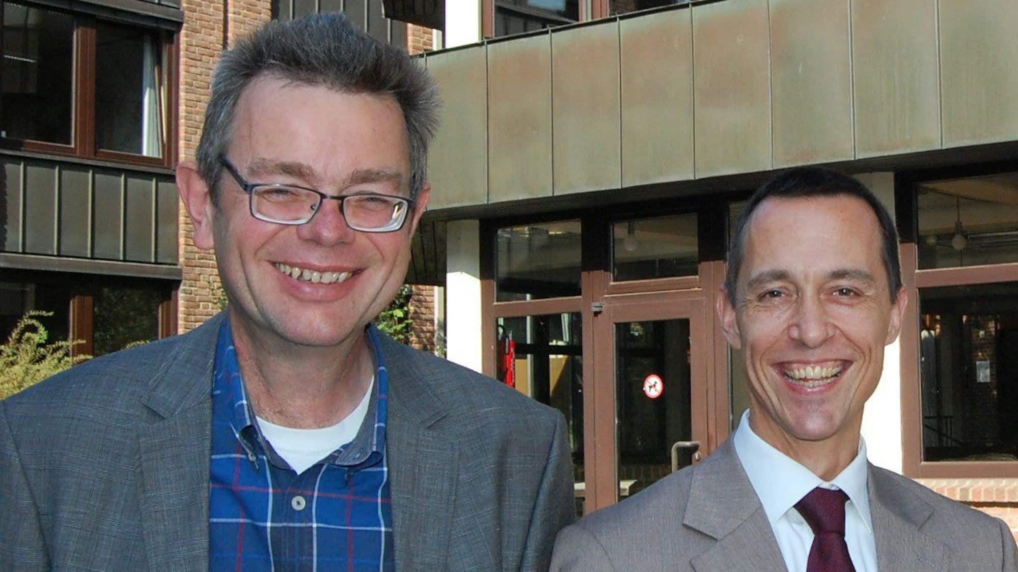 Klaus Ripp und Dieter Spürck halten bei der CDU in Kerpen die Fäden zusammen. Das Foto zeigt sie nach Spürcks erster Nominierung als Bürgermeister-Kandidat 2014.