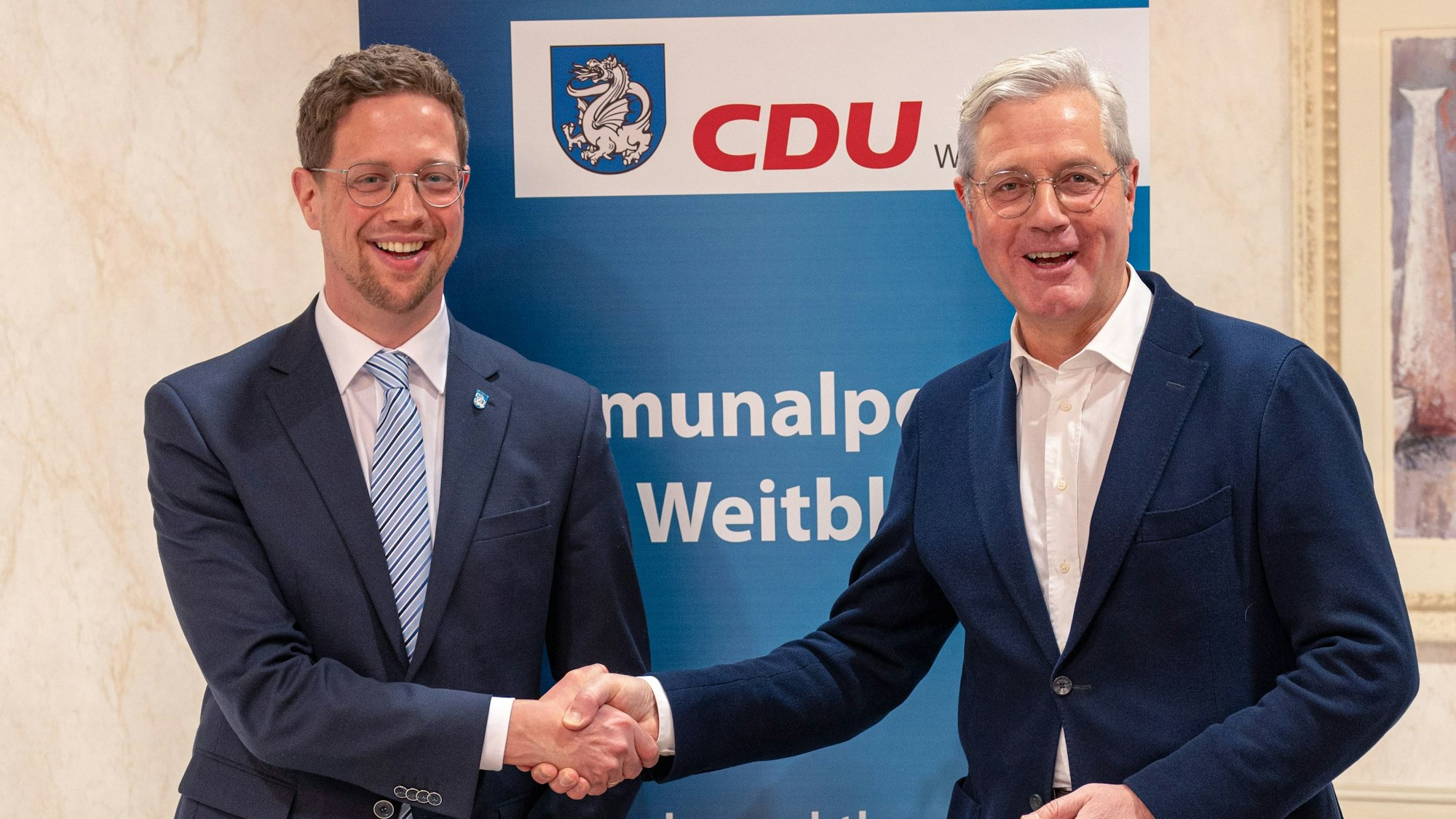 Swen Christian (l.) nahm bei der Kandidatenkür der CDU im Januar die Gratulation von Norbert Röttgen entgegen