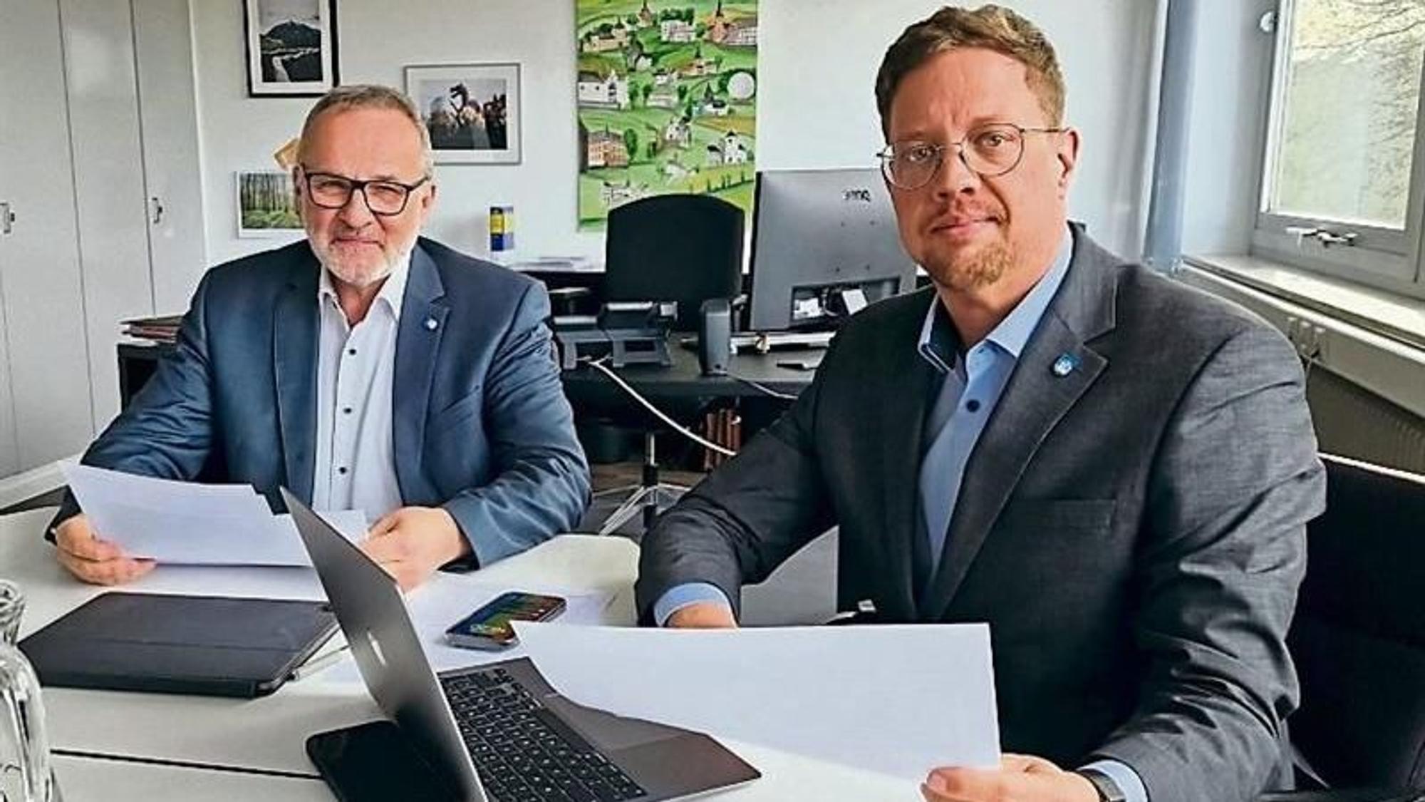 Jörg Schmidt und Swen Christian leiten das Rathaus in Wachtberg