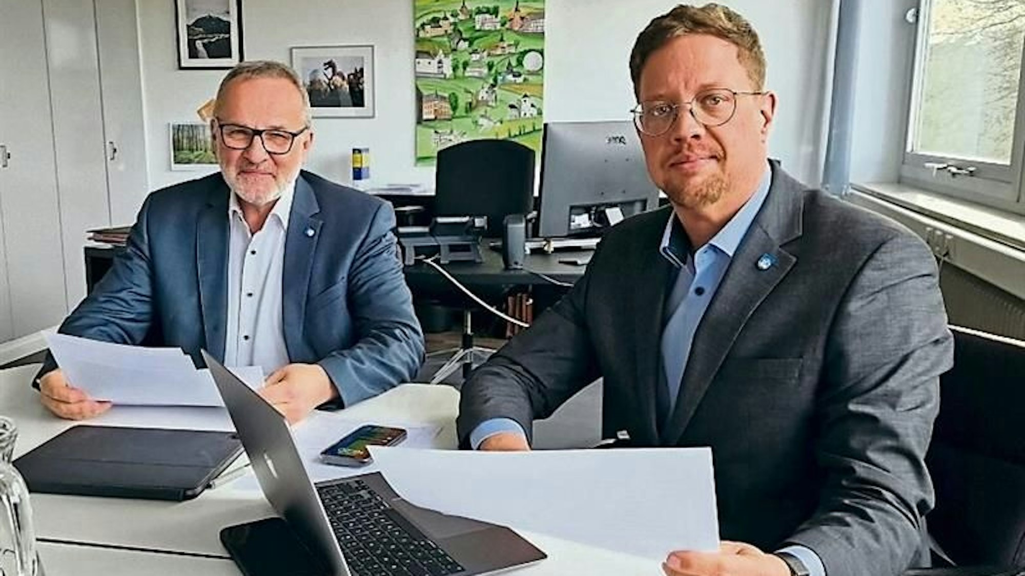 Jörg Schmidt und Swen Christian leiten das Rathaus in Wachtberg