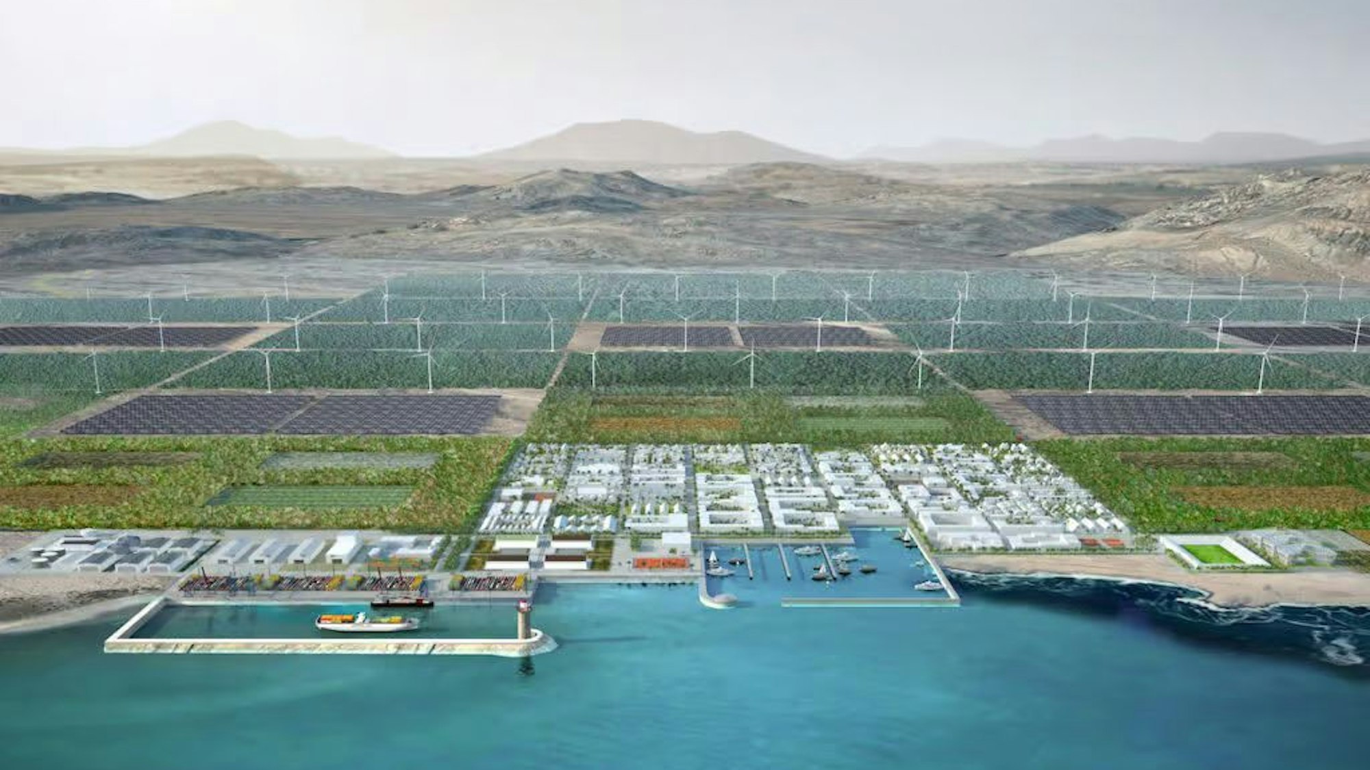 Visualisierung Projekt Sarep, (Sahara Renaissance Projekt), Mauretanien