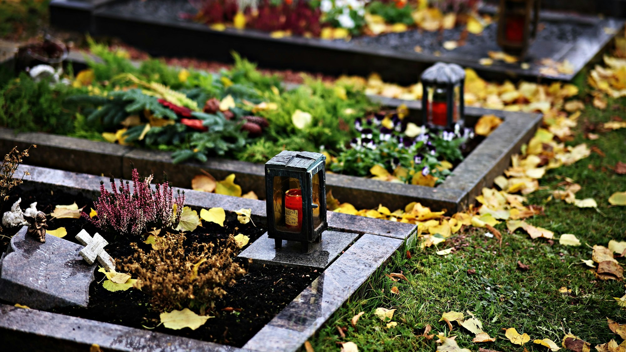 Das Foto zeigt Gräber auf einem Friedhof.