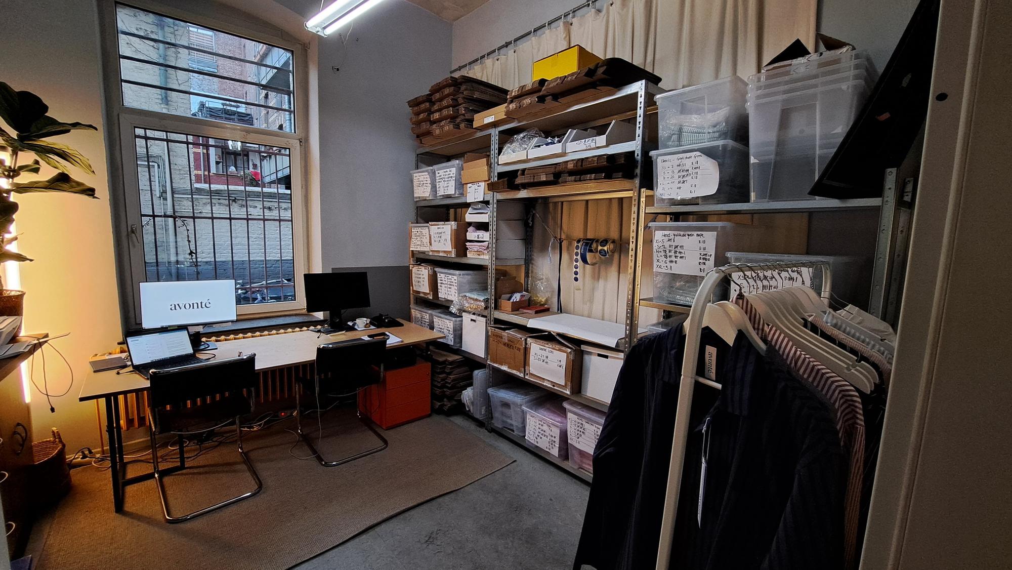 Der avonté-Raum in der Südstadt, der Büro, Lager, Kreativraum und Packstation in einem ist.