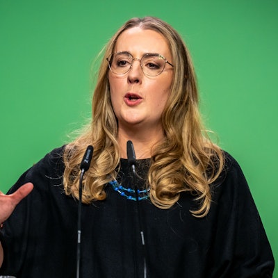 Grünen-Fraktionschefin Katharina Dröge bei einer Rede.