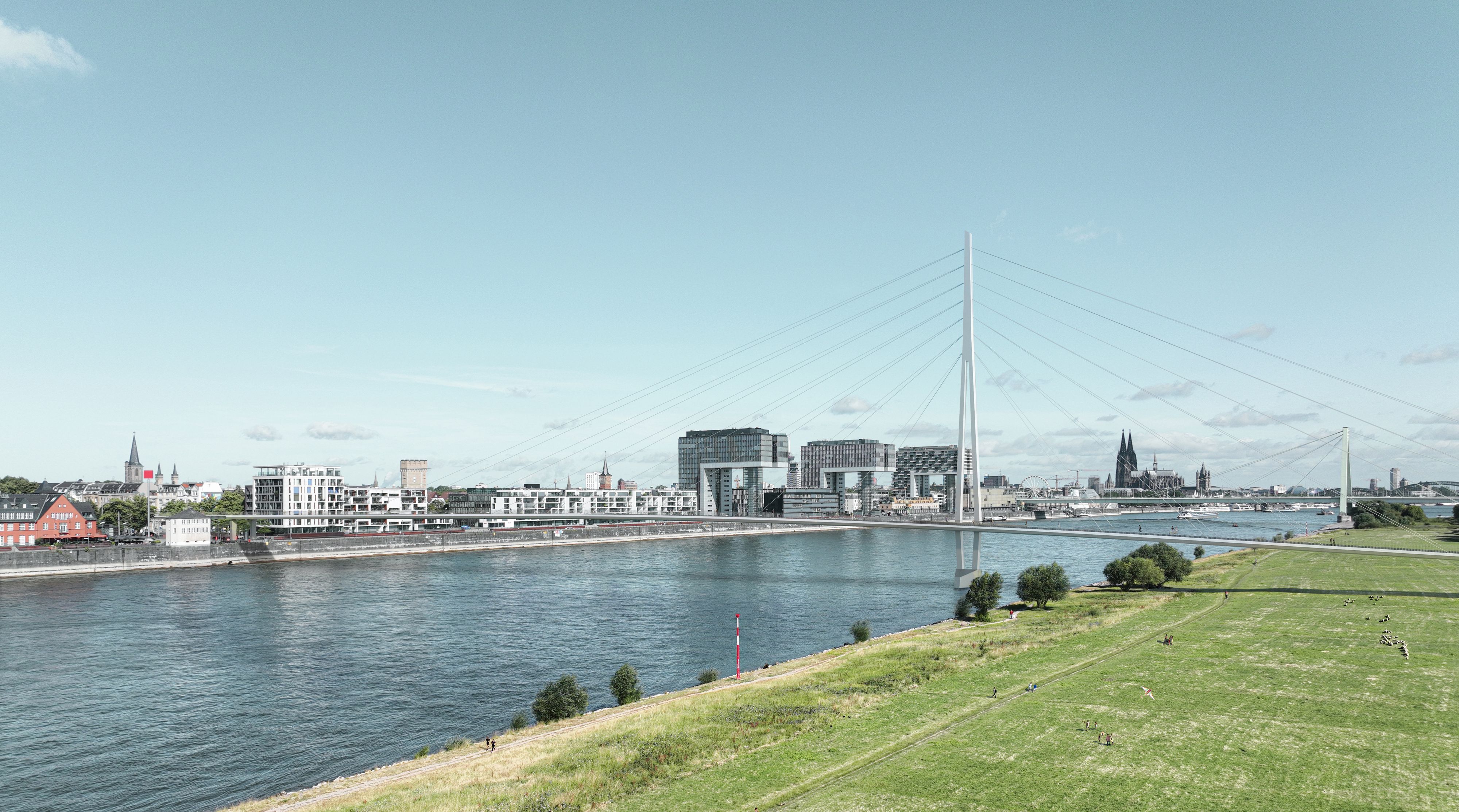 Die neue Rheinbrücke am Rheinauhafen soll weitergeplant werden.