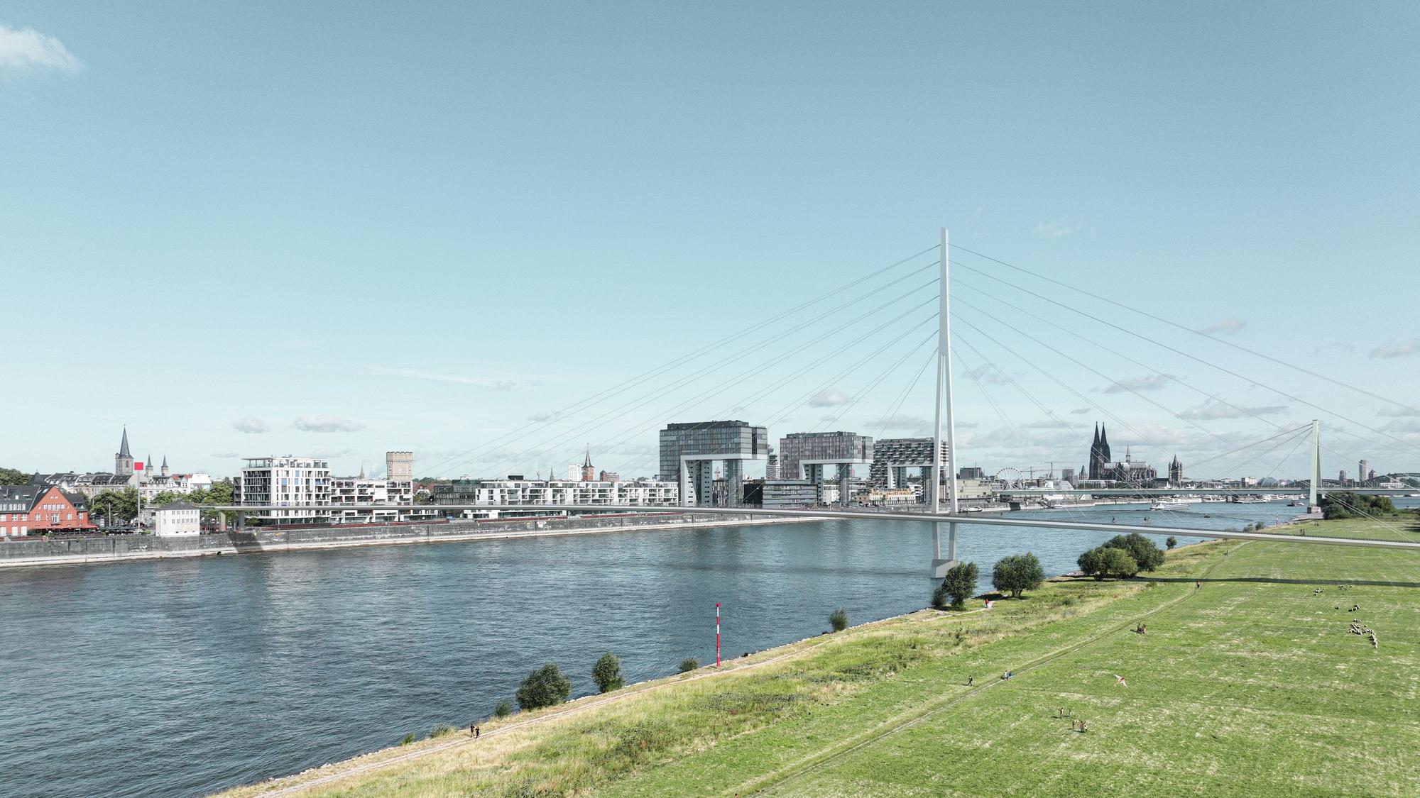 Die neue Rheinbrücke am Rheinauhafen soll weitergeplant werden.