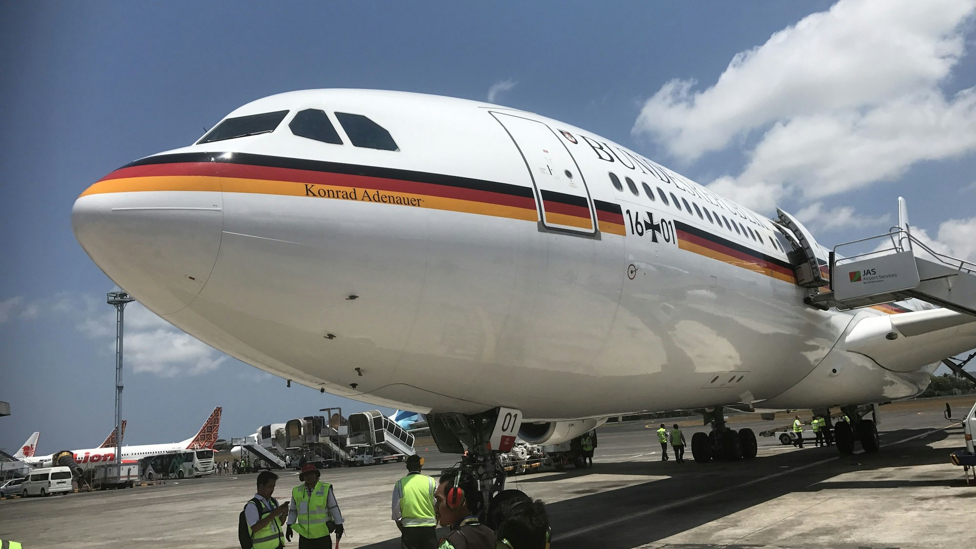 Das Regierungsflugzeug, der Airbus „Konrad Adenauer“
