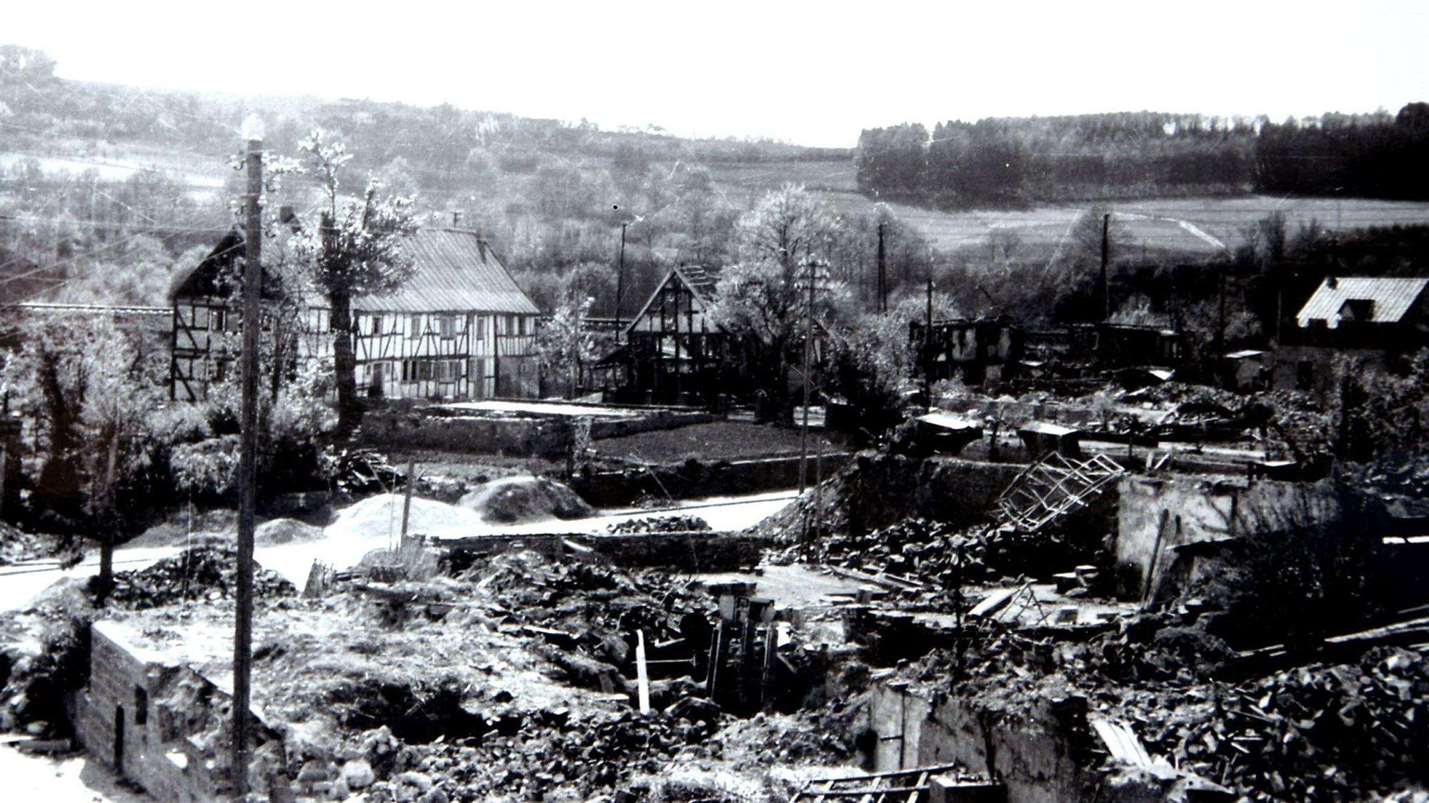 Verwüstet wurde der Rosbacher Ortskern durch die britischen Bomben vor 80 Jahren.