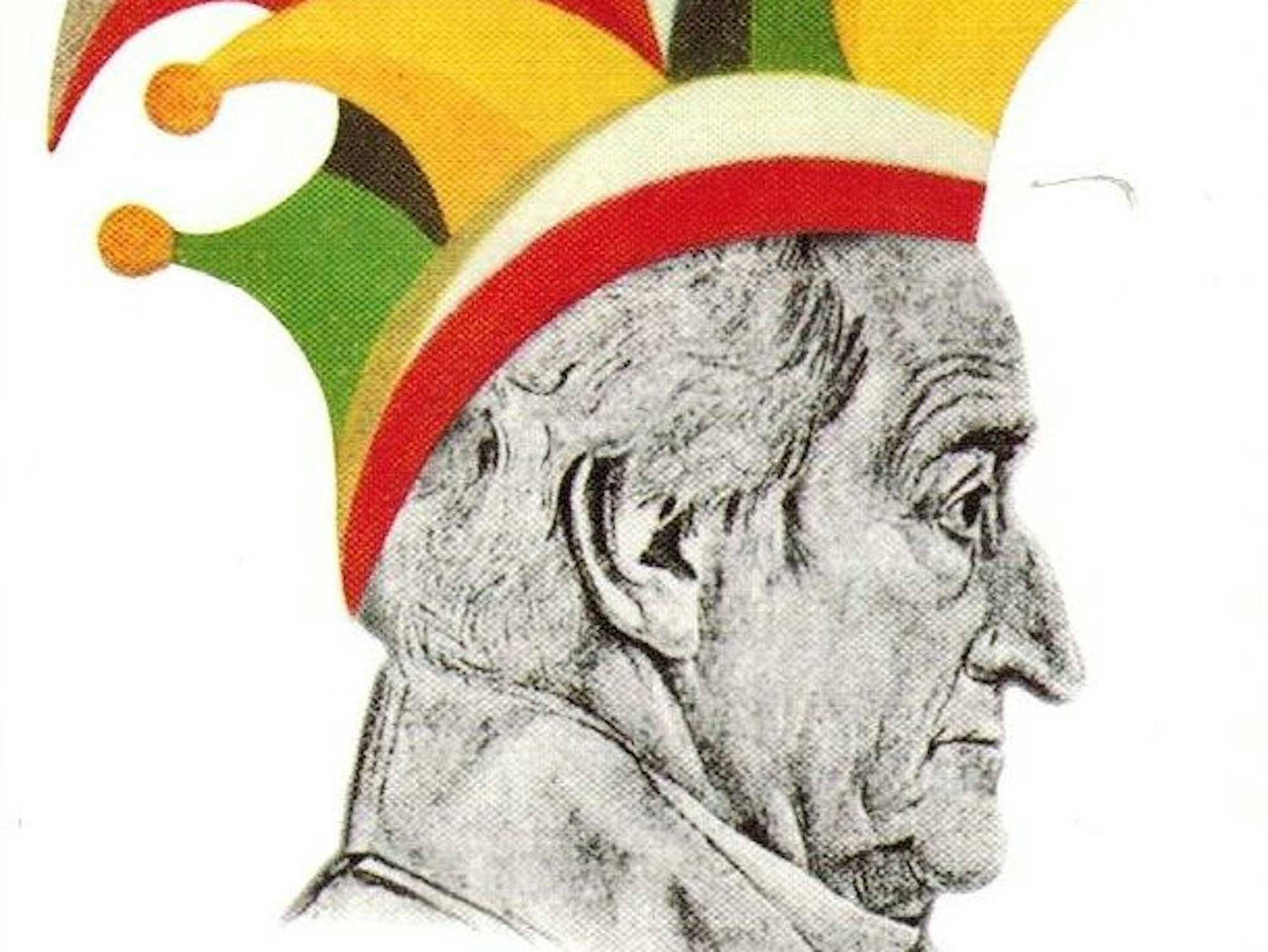 Johann Wolfgang von Goethe mit Narrenkappe