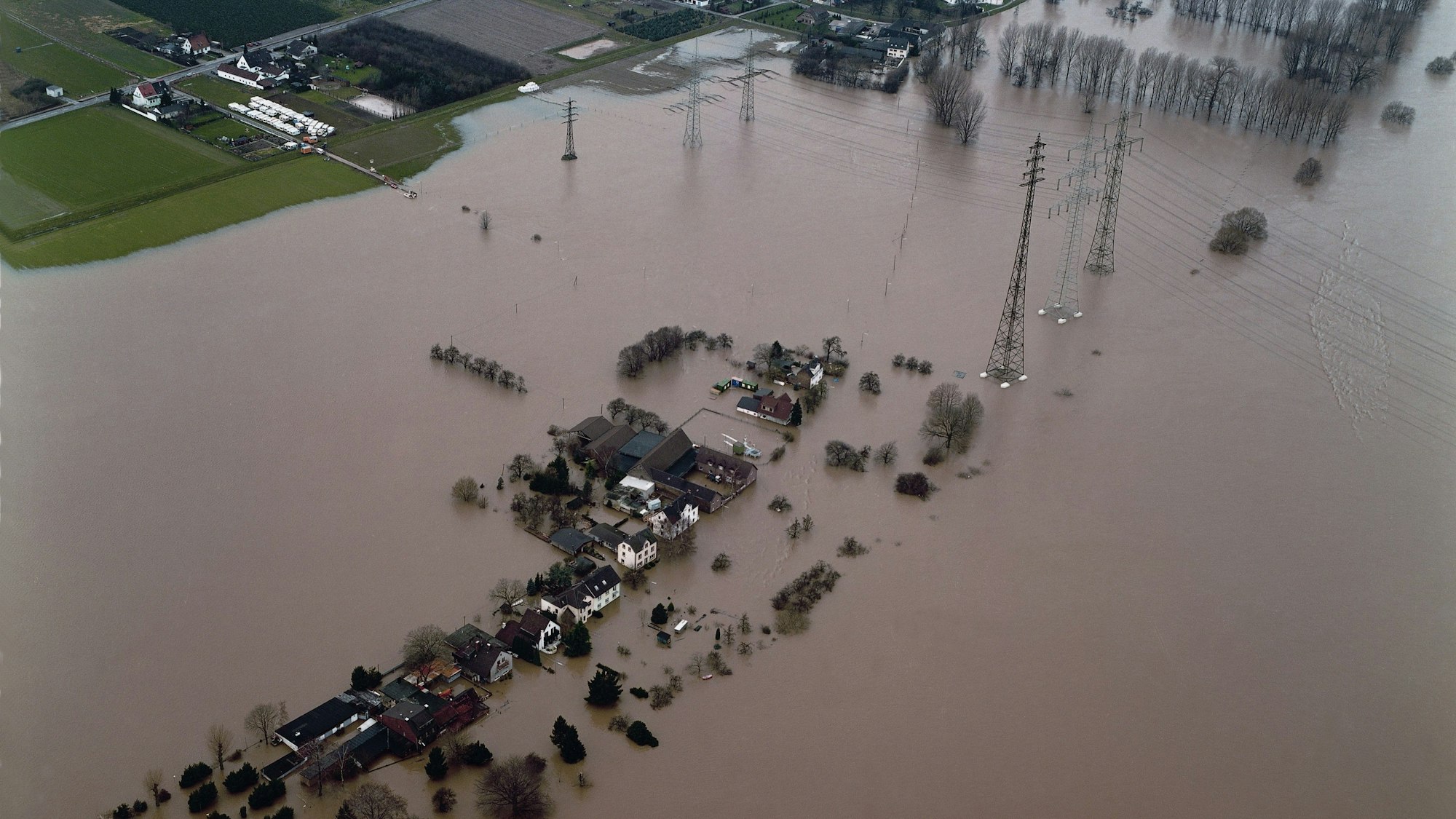 Hochwasser in Köln am 30. Januar 1995 - Kasselberg.