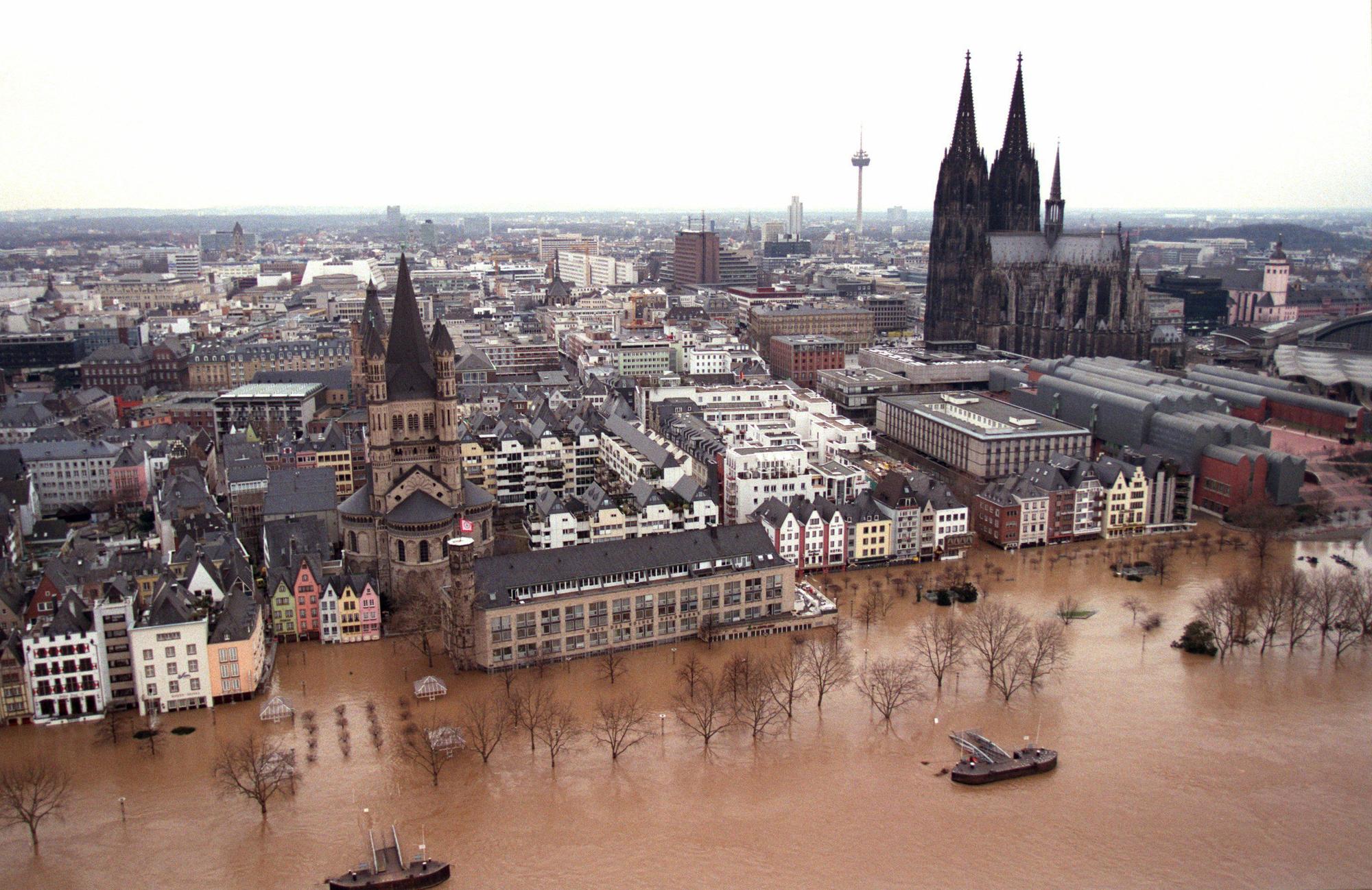 Eine der schlimmsten Überschwemmungen der Kölner Stadtgeschichte ereignete sich Ende Januar 1995.