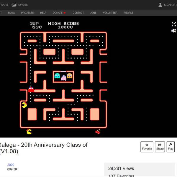 Screenshot von Internet Archive, Pacman