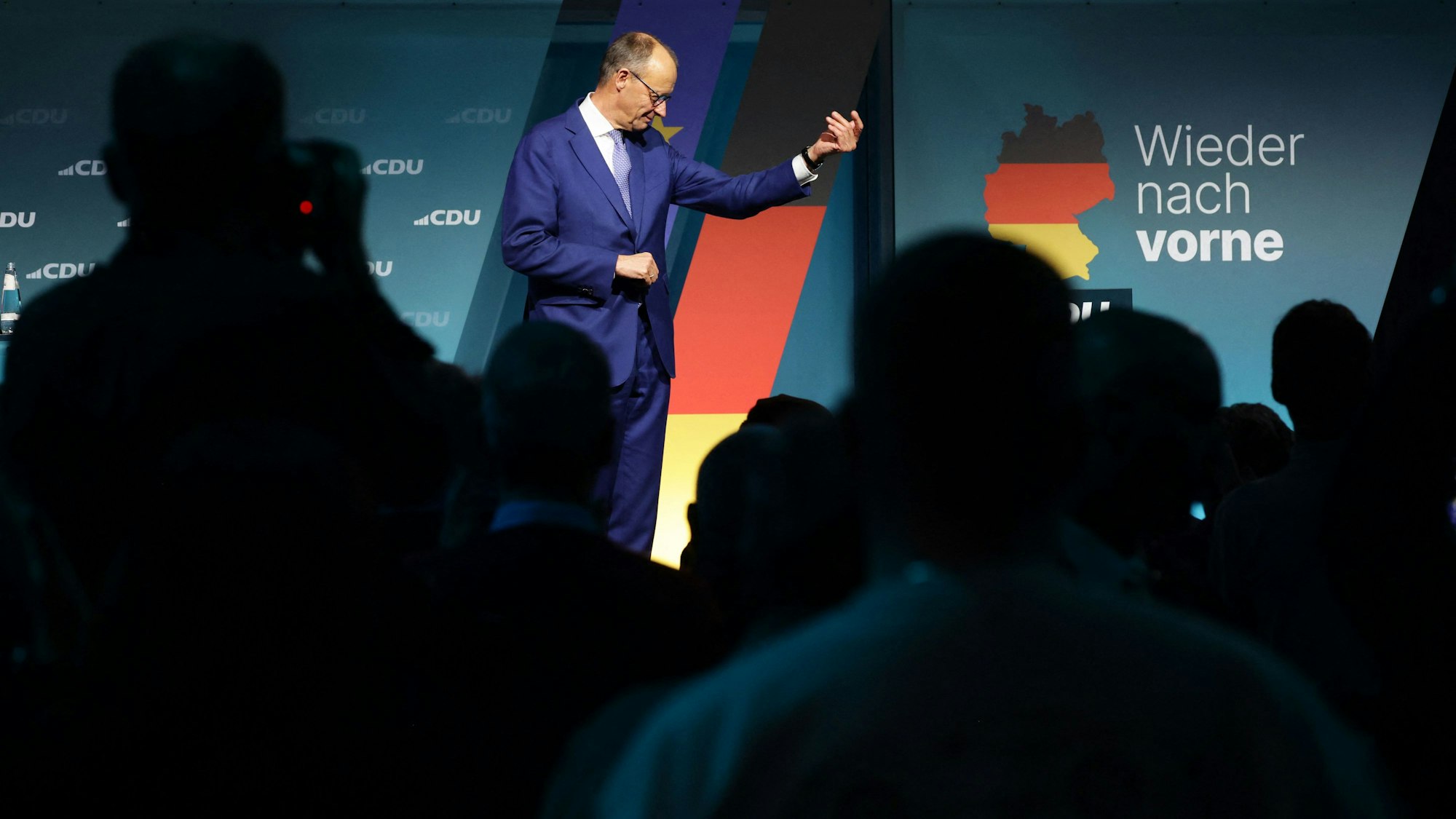 CDU-Chef Friedrich Merz am Donnerstag bei einem Wahlkampfauftritt in Dresden.