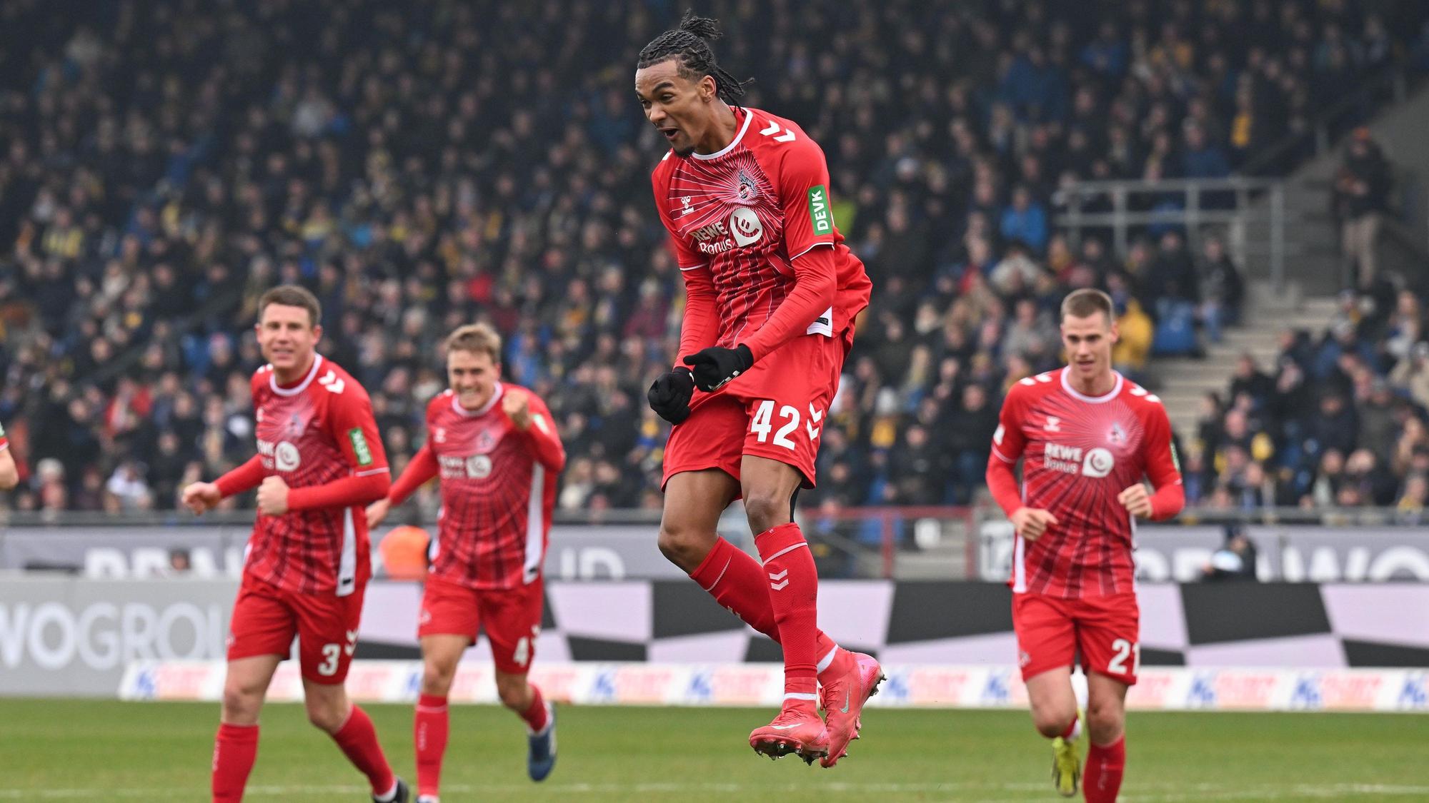 Der Siegtreffer: FC-Stürmer Damion Downs feiert sein Tor zum 1:2.