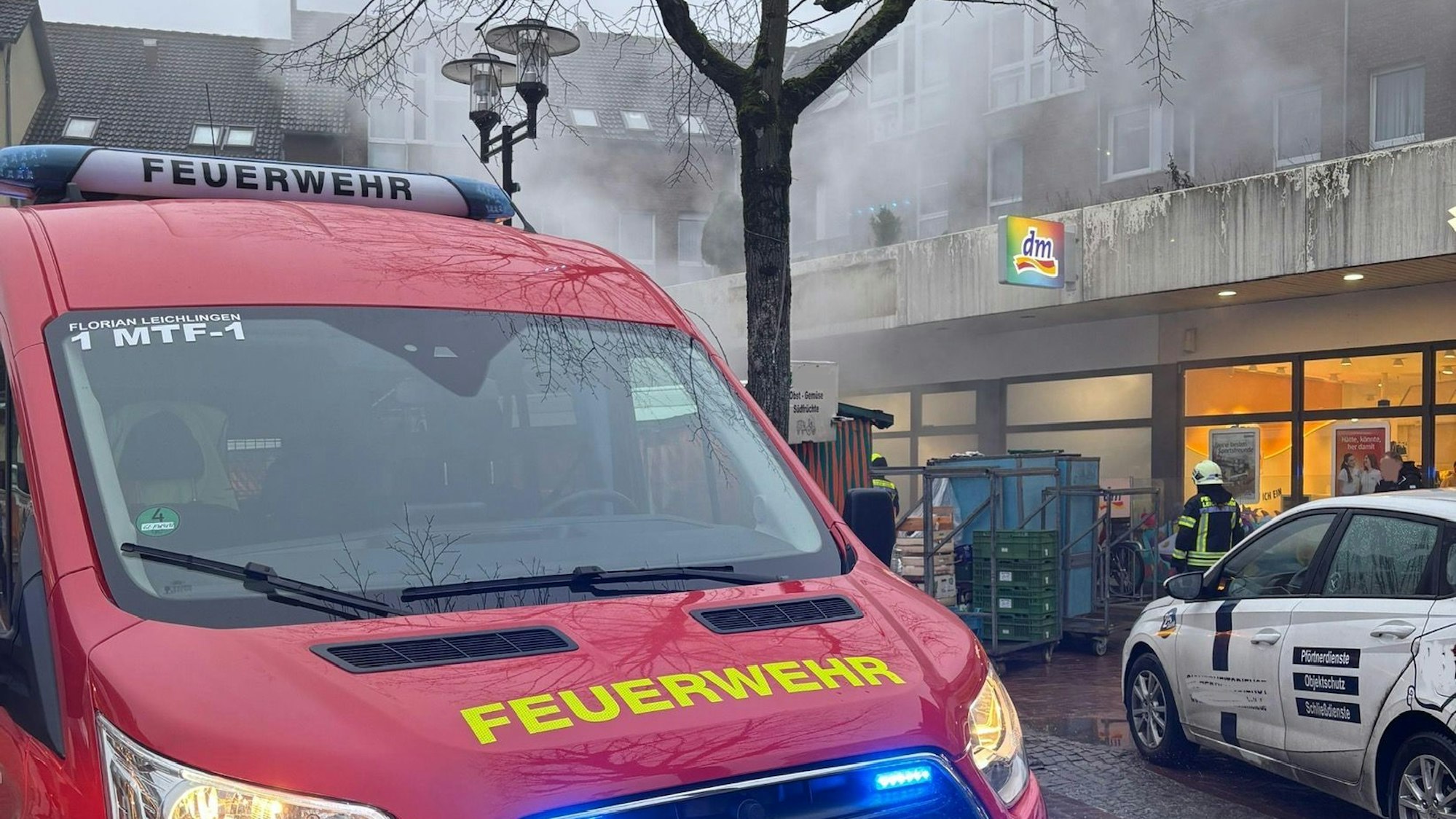 Feuerwehreinsatz an der ehemaligen Bankfiliale