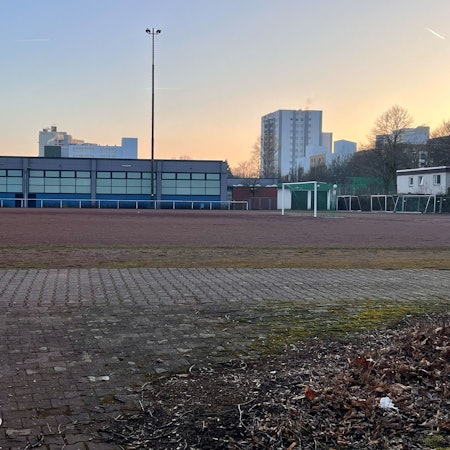 In keinem guten Zustand befindet sich der Sportplatz an der Lise-Meitner-Gesamtschule in Finkenberg.
