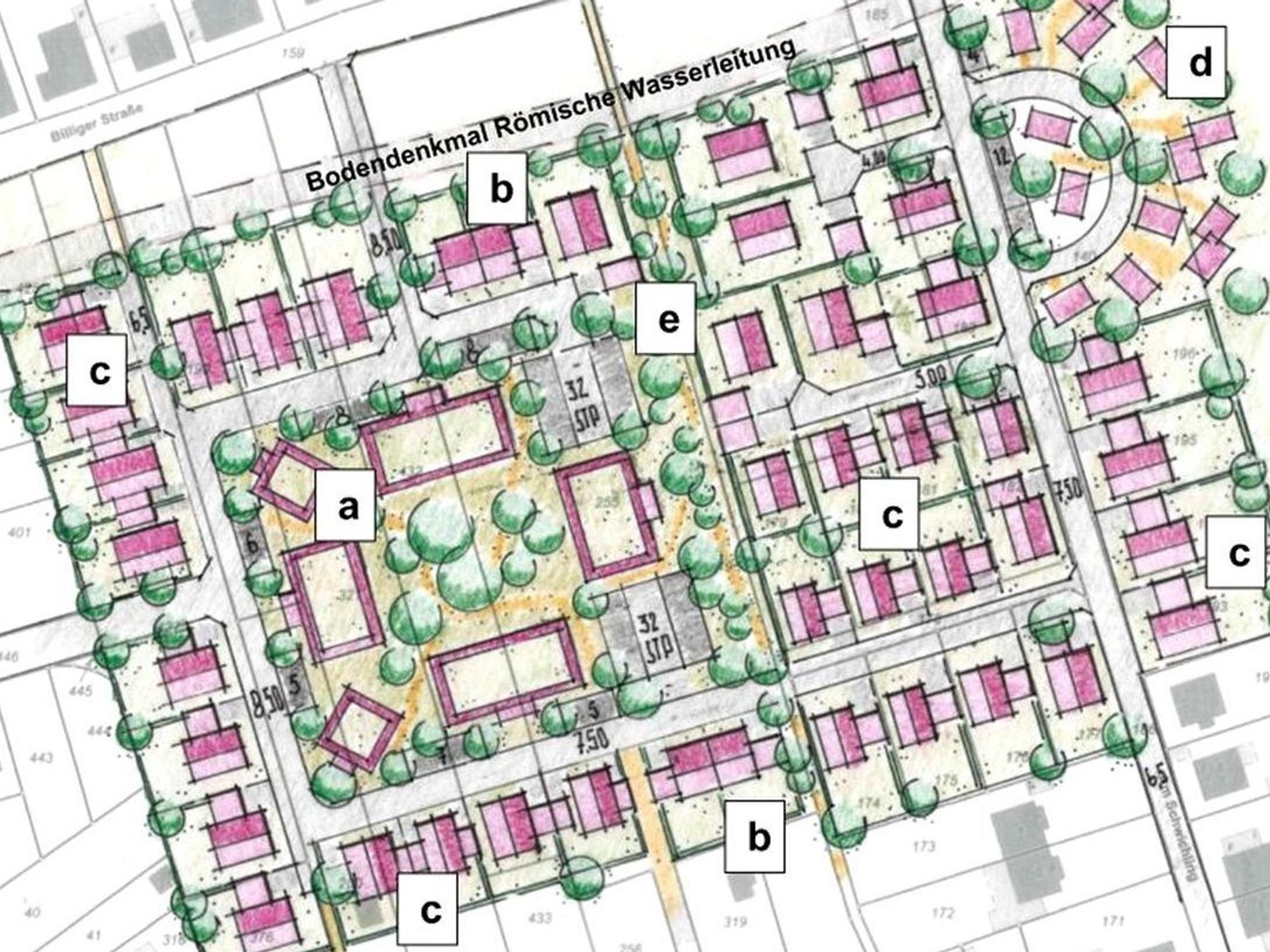 Ein Lageplan zeigt die mögliche Bebauung des Baugebiets Schwichling in Antweiler.