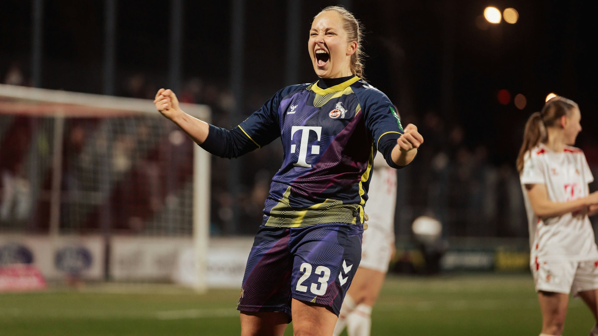 07.02.25, Frauen, Fussball, 1.BL, Saison 2024/2025, 1.FC Köln - VfL Wolfsburg, 13. Spieltag Aurora Mikalsen 23 vom 1.FC Koeln Jubelpose KOELN Franz-Kremer-Stadion NRW Deutschland