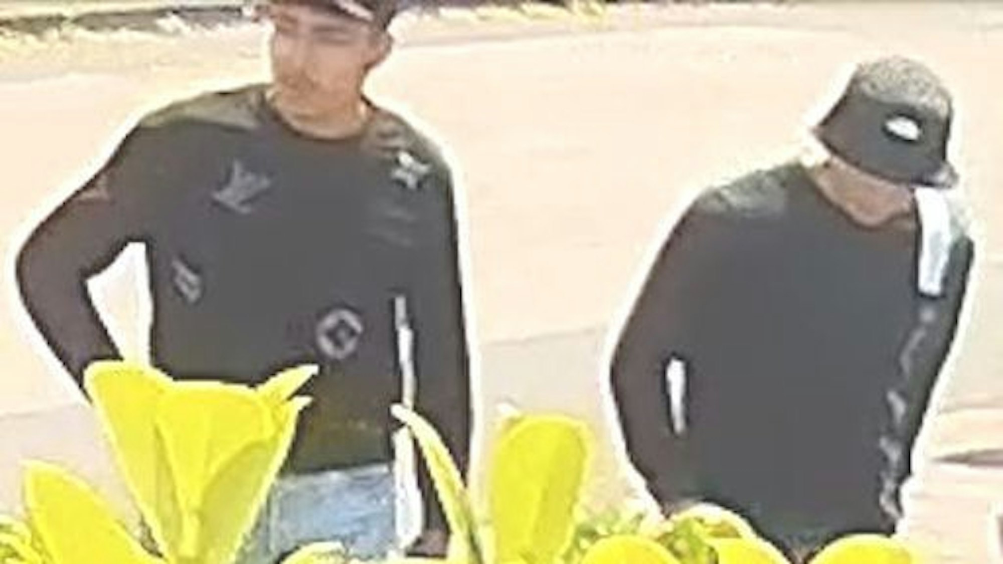 Auf dem Foto der Überwachungskamera sind diese beiden Männer zu sehen.