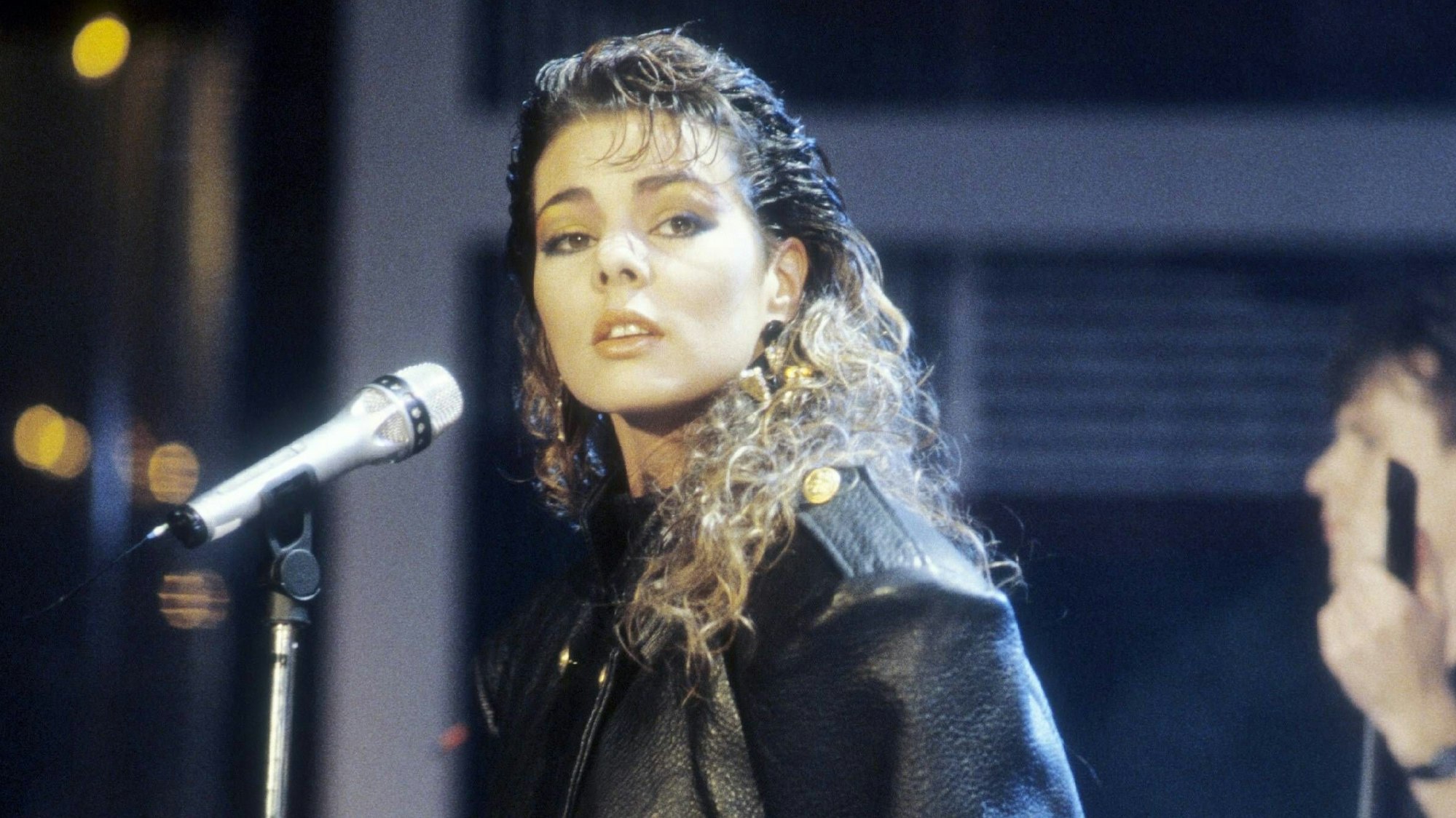 Sandra bei einem Auftritt in „Peter's Pop-Show“ im ZDF.