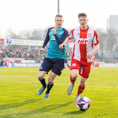 Regionalliga West: Fortuna Köln - 1. FC Köln U21, U 21 09.02.2024 Marvin Mika Fortuna Köln, 11, Meiko Sponsel 1. FC Köln U21, 2. Regionalliga West, Fortuna Köln - 1. FC Köln U21, 21. Spieltag, am 09.02.2024, Südstadion, Köln *** Regionalliga West Fortuna Köln 1 FC Köln U21, 09 02 2024 Marvin Mika Fortuna Köln, 11 , Meiko Sponsel 1 FC Köln U21, 2 Regionalliga West, Fortuna Köln 1 FC Köln U21, 21 Matchday, on 09 02 2024, Südstadion, Cologne Copyright: xBEAUTIFULxSPORTS/Meuselx
