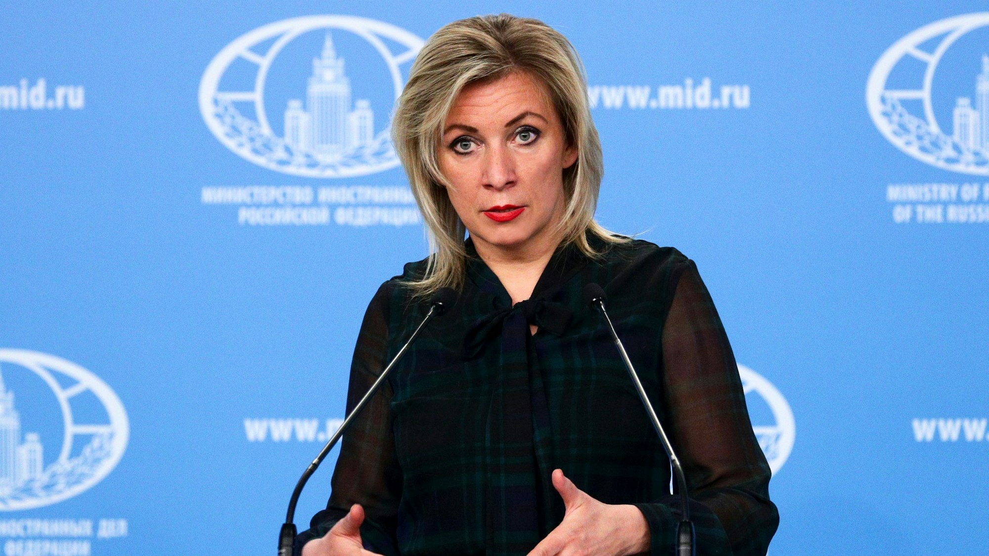 Maria Sacharowa, Sprecherin des russischen Außenministeriums, richtet Drohungen an Europa. (Archivbild)