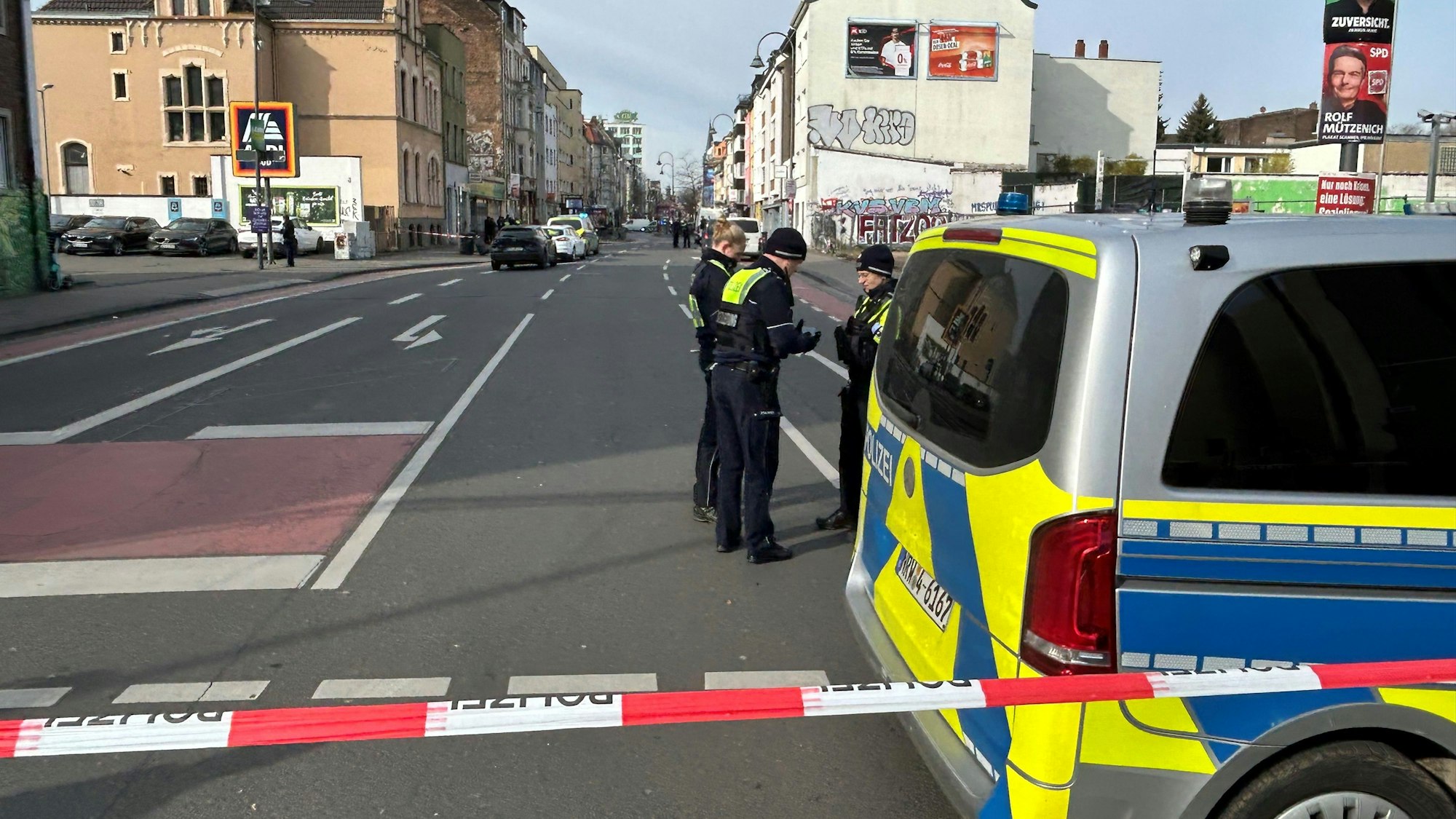 Die Venloer Straße ist gesperrt