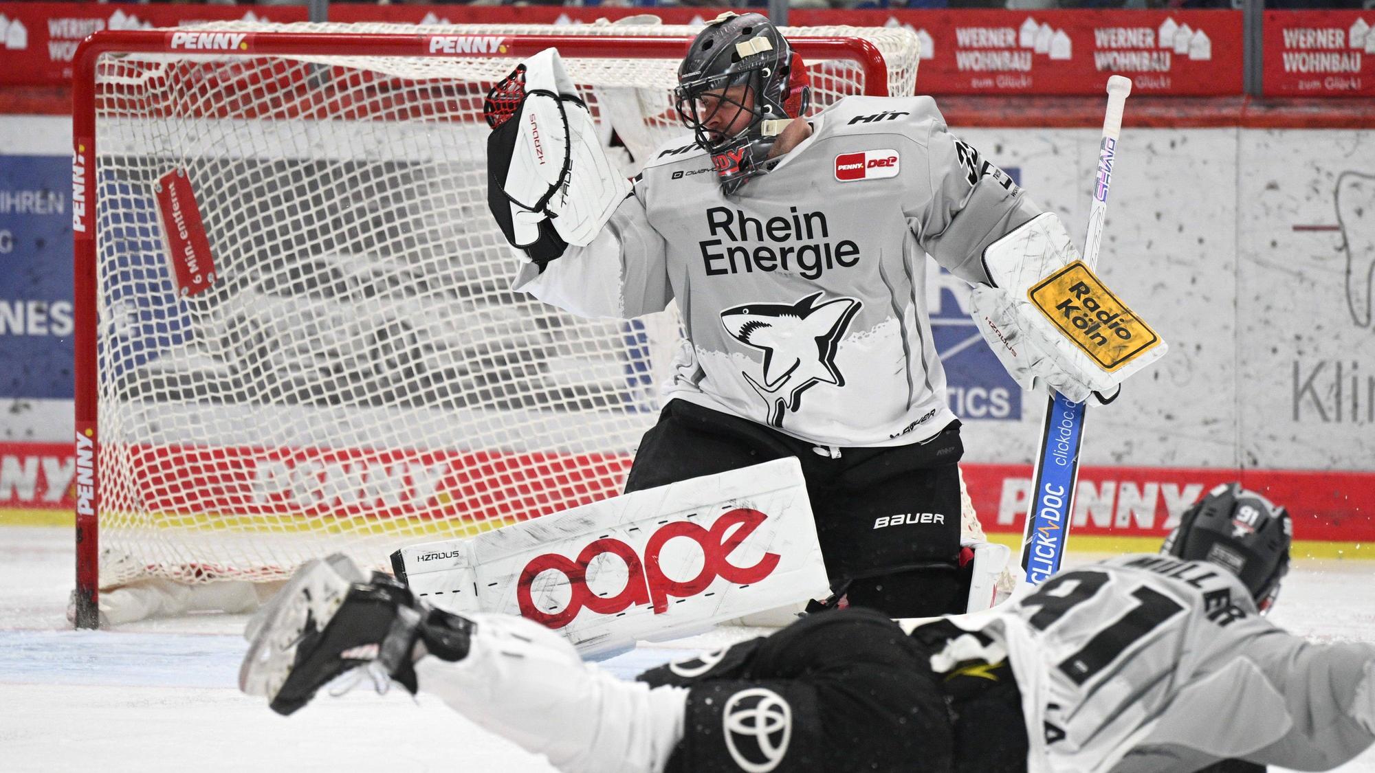 Hielt solide, verschuldete aber das 0:2: Haie-Torwart.L