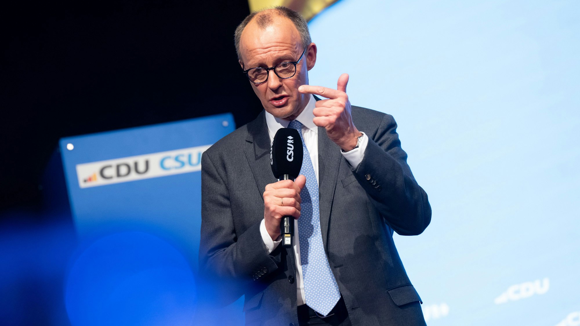 Strebt eine Zweierkoalition mit SPD oder Grünen an: CDU-Kanzlerkandidat Friedrich Merz